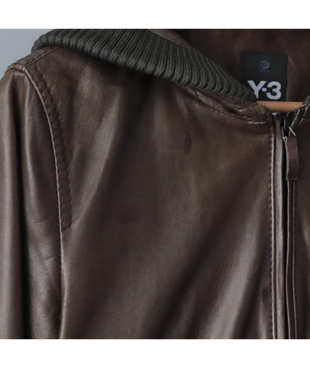 YOHJI YAMAMOTO Хаки кожаная куртка, фото 5