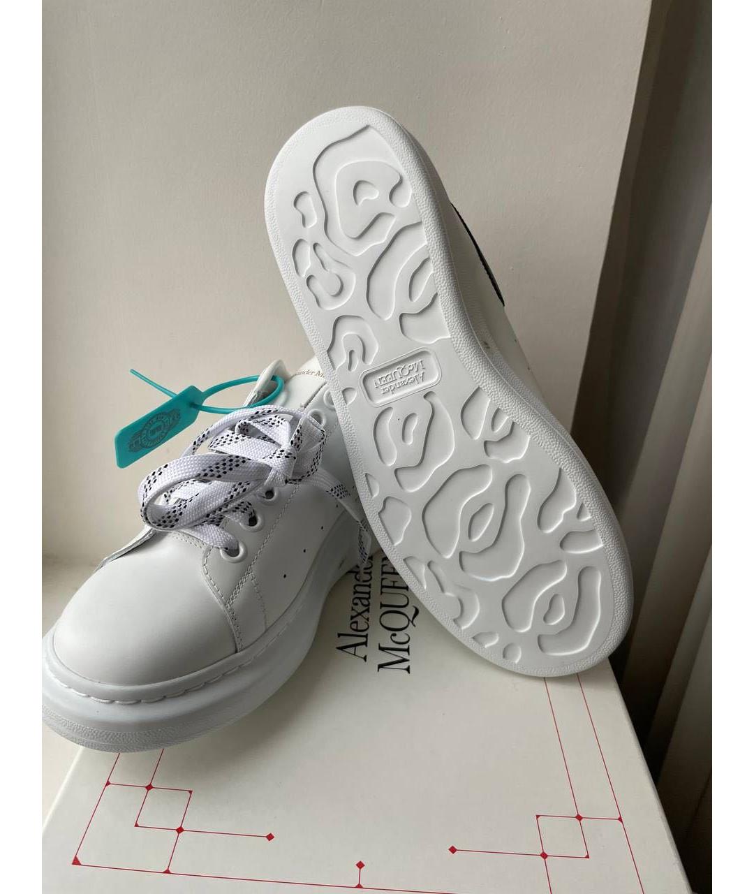 ALEXANDER MCQUEEN Белые кожаные кеды, фото 2