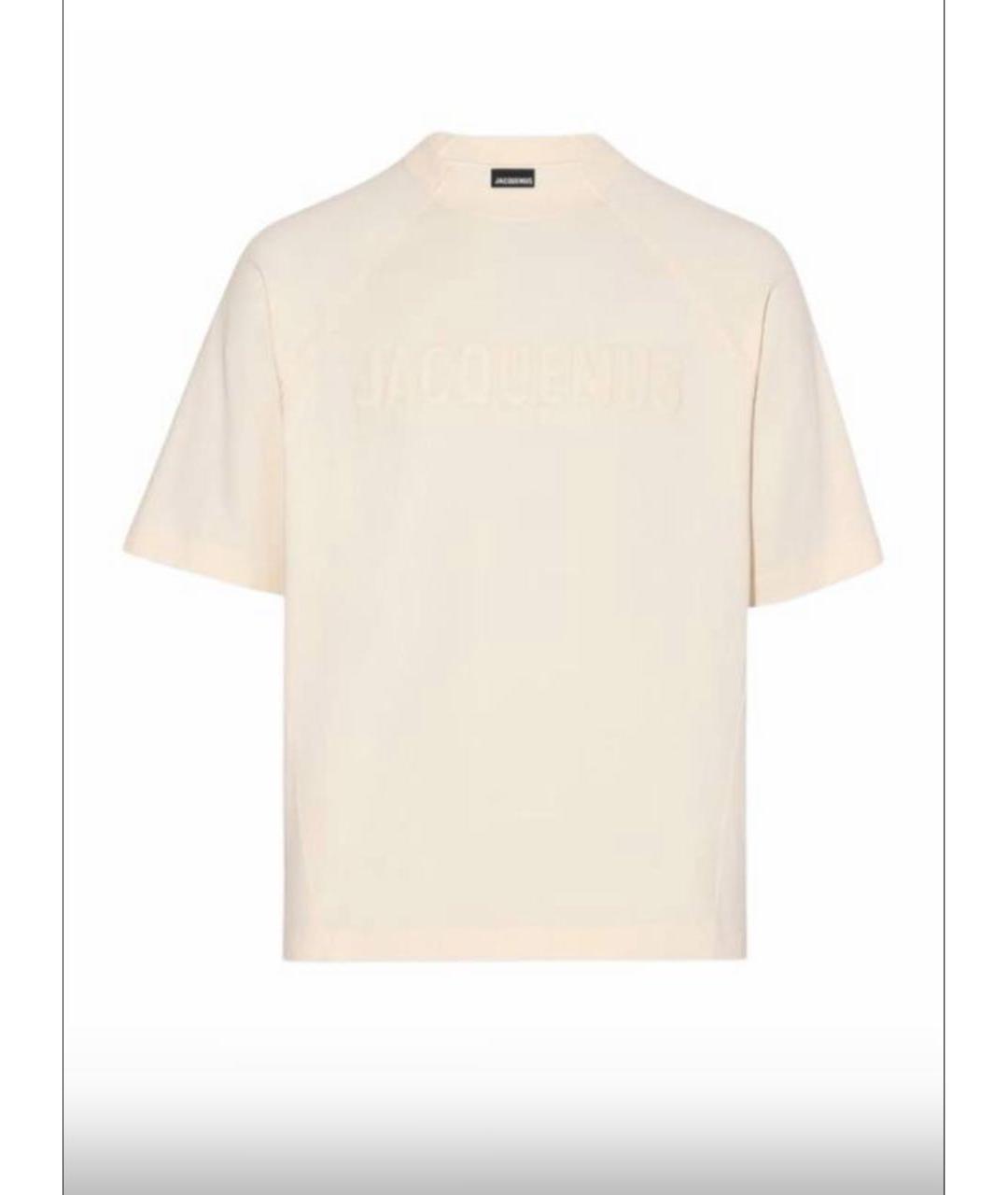 JACQUEMUS Бежевая хлопковая футболка, фото 2