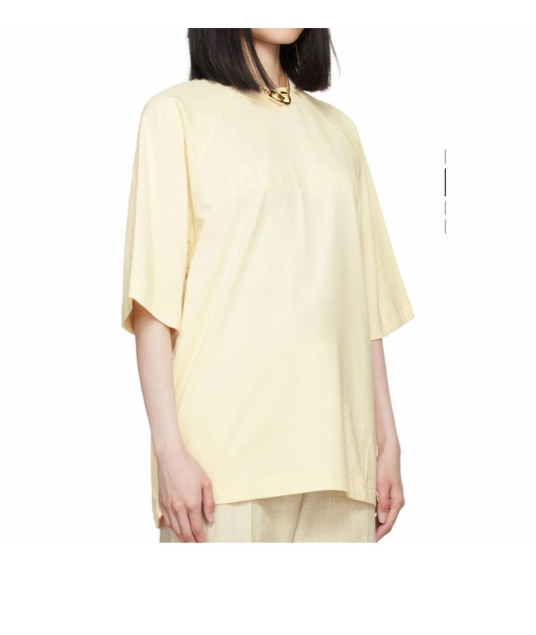 JACQUEMUS Бежевая хлопковая футболка, фото 3