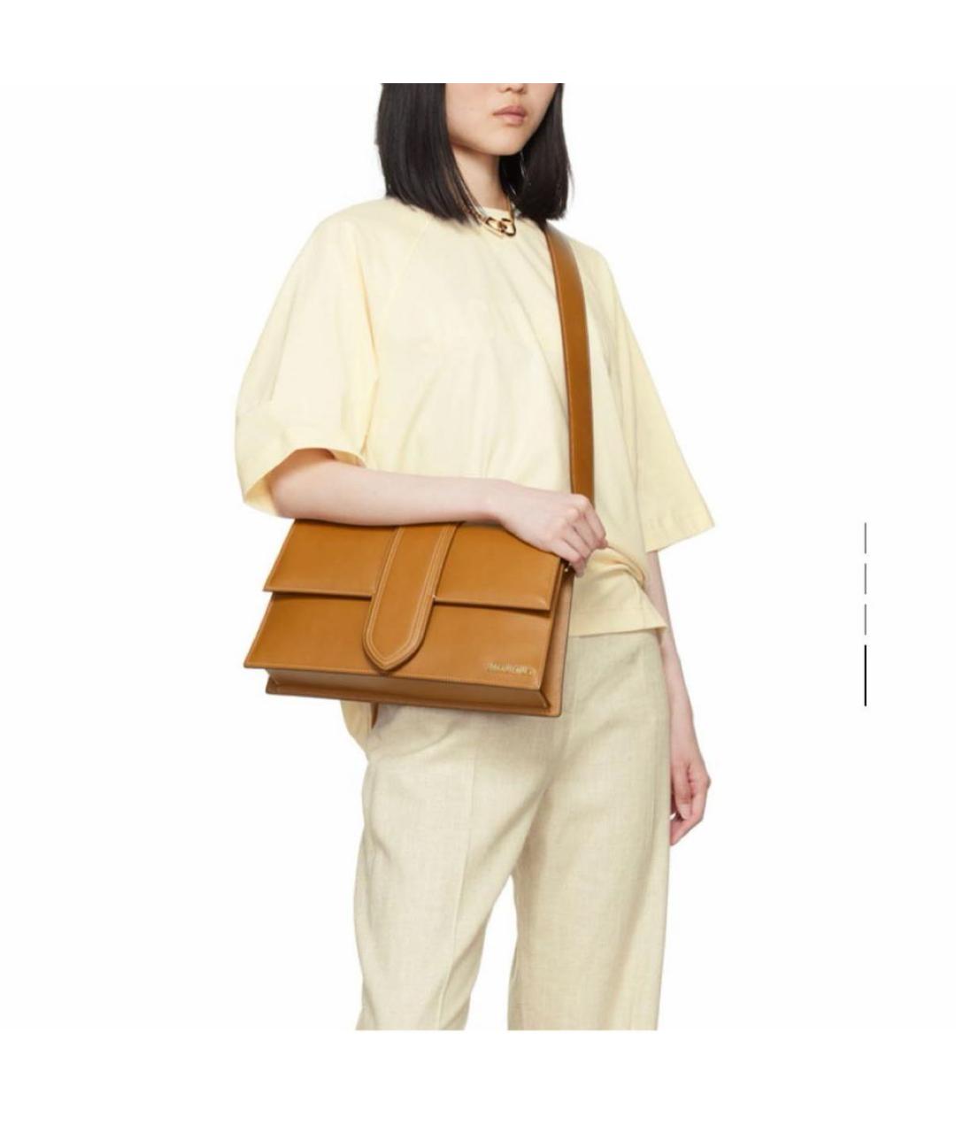 JACQUEMUS Бежевая хлопковая футболка, фото 4