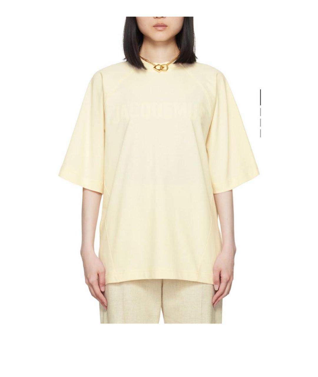 JACQUEMUS Бежевая хлопковая футболка, фото 5