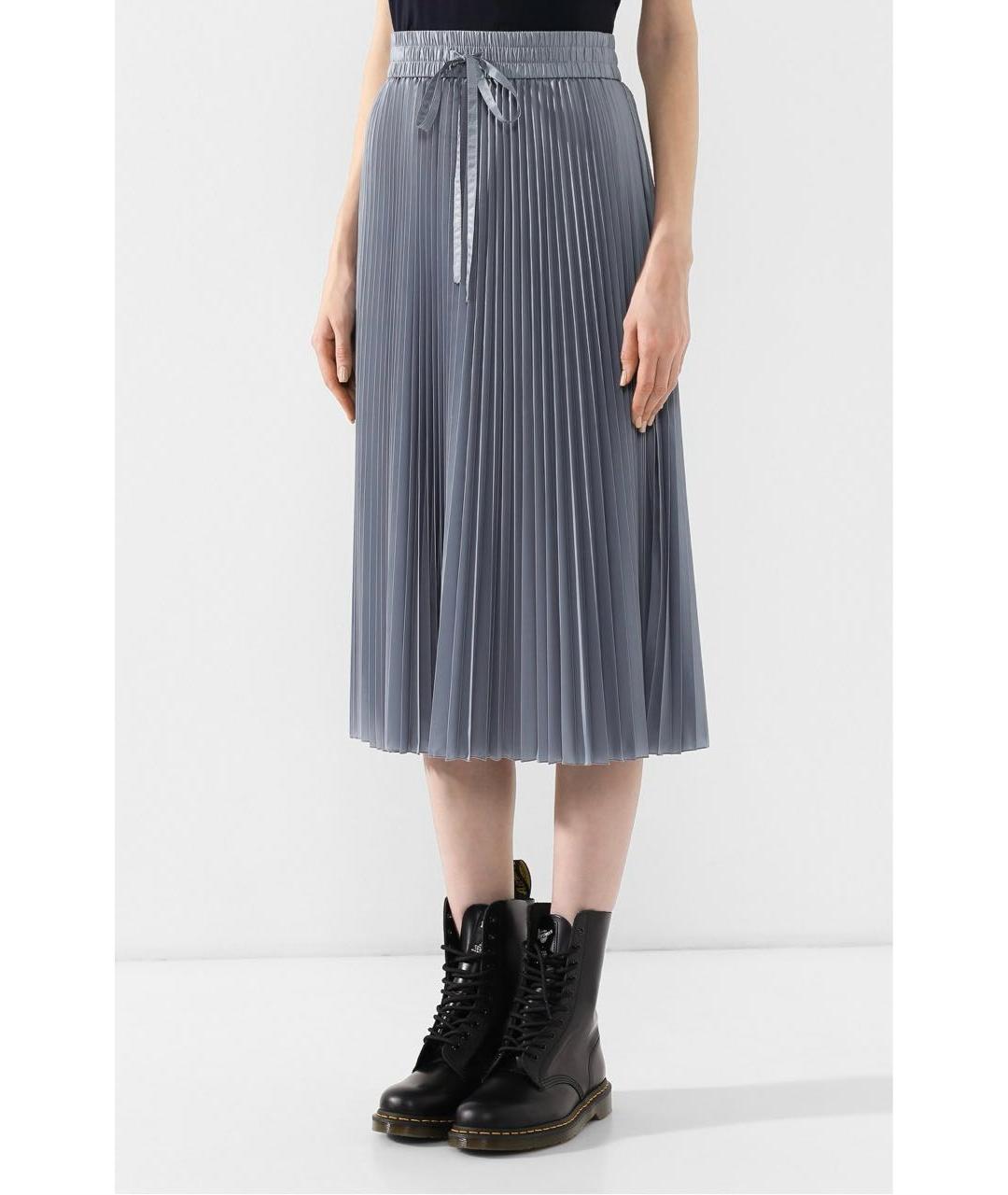 RED VALENTINO Серая полиэстеровая юбка миди, фото 3