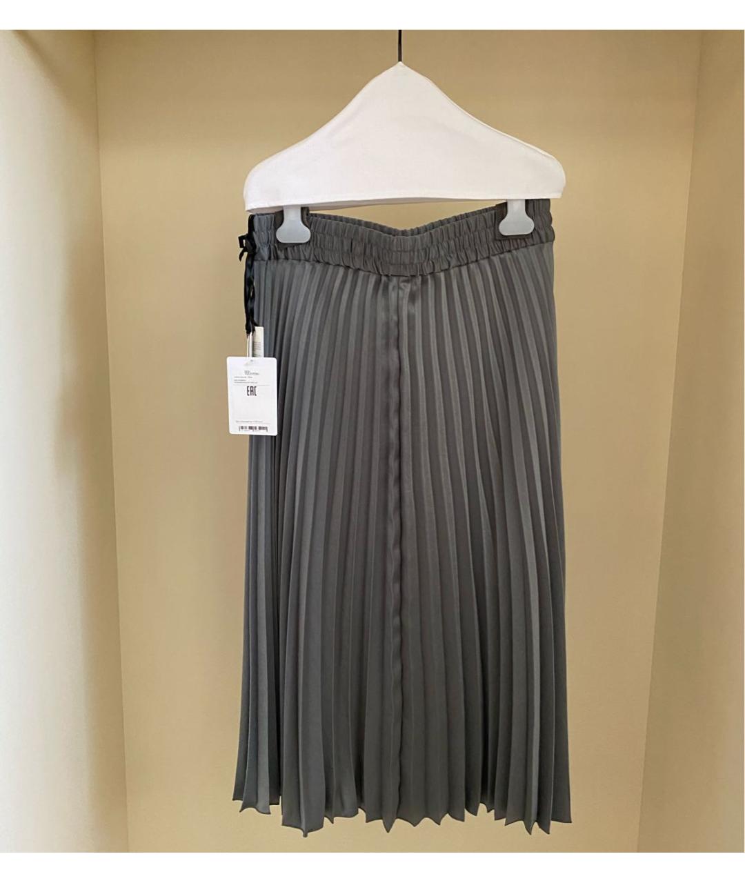 RED VALENTINO Серая полиэстеровая юбка миди, фото 7