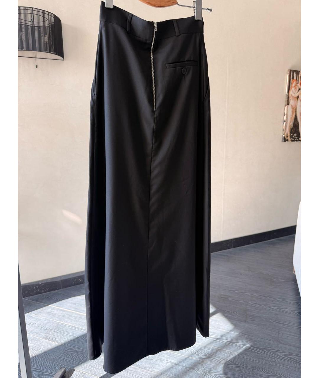PERVERT Черная шерстяная юбка макси, фото 2