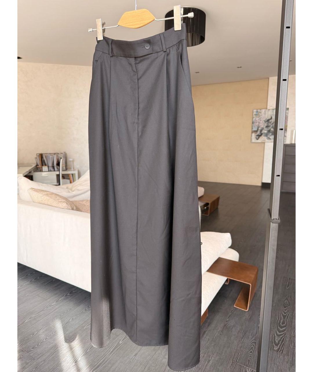 PERVERT Черная шерстяная юбка макси, фото 3