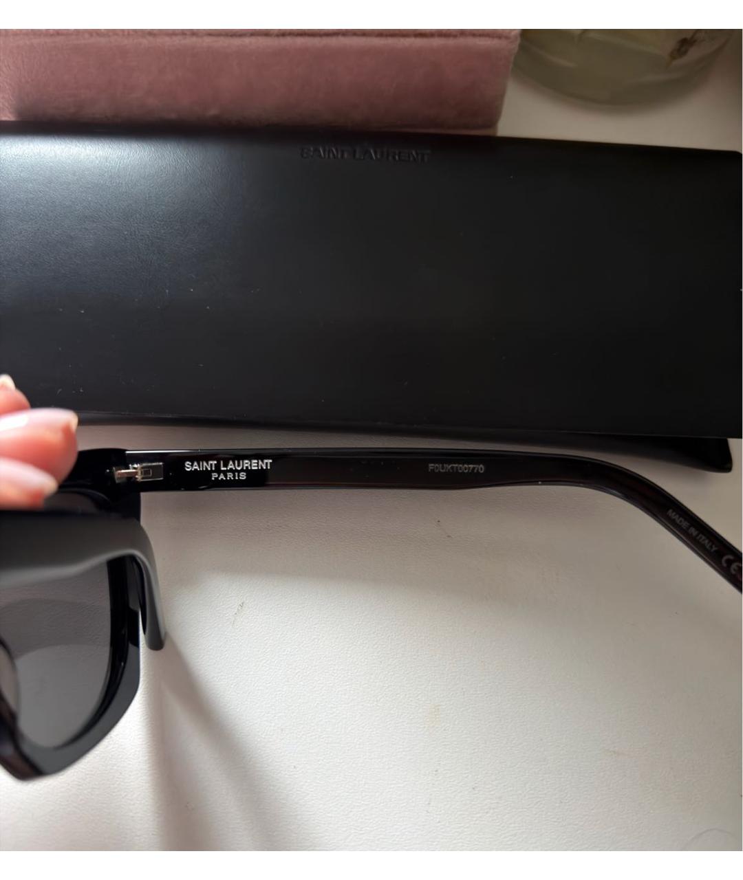 SAINT LAURENT Черные пластиковые солнцезащитные очки, фото 2