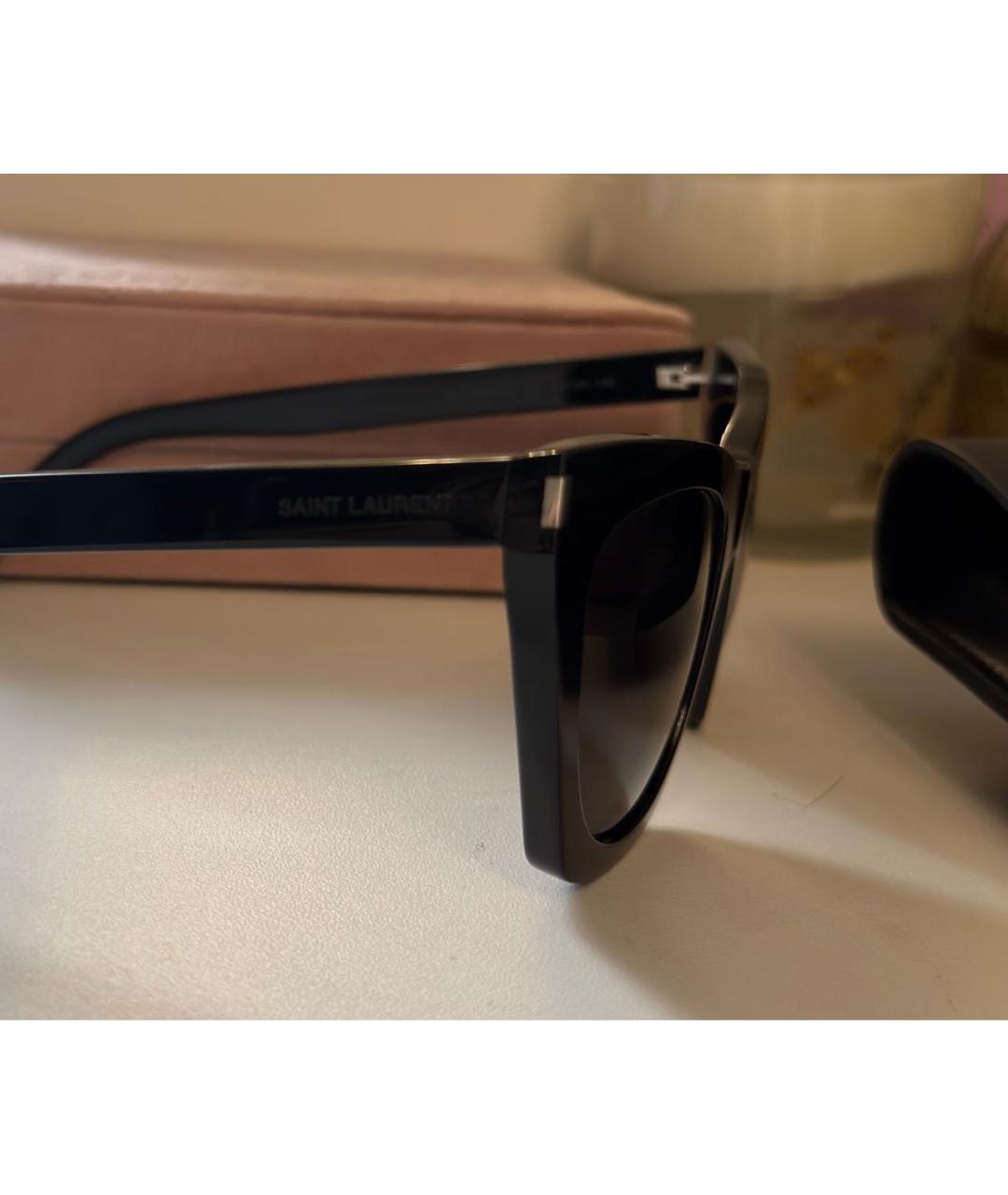 SAINT LAURENT Черные пластиковые солнцезащитные очки, фото 3