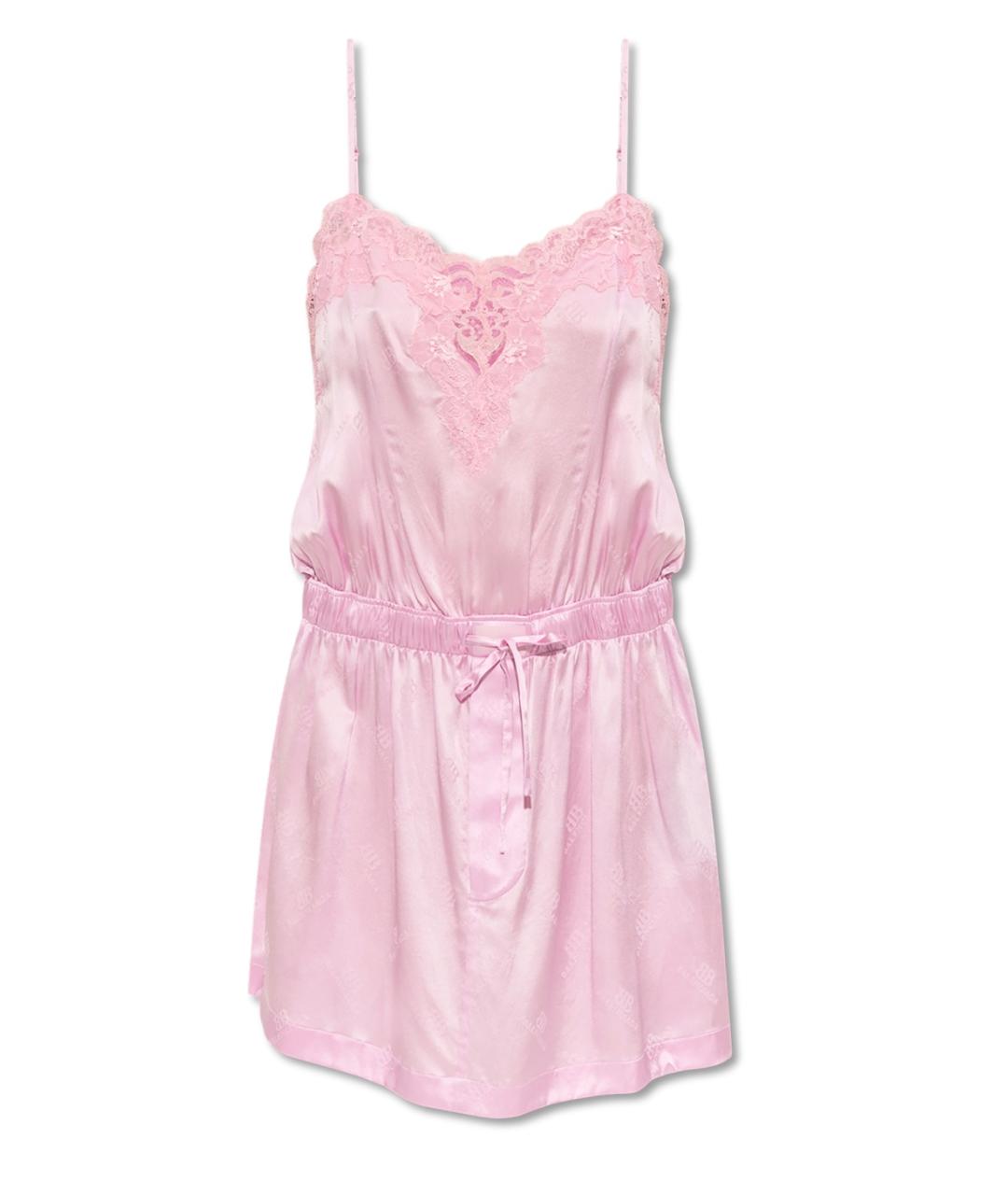 BALENCIAGA Розовое шелковое коктейльное платье, фото 1