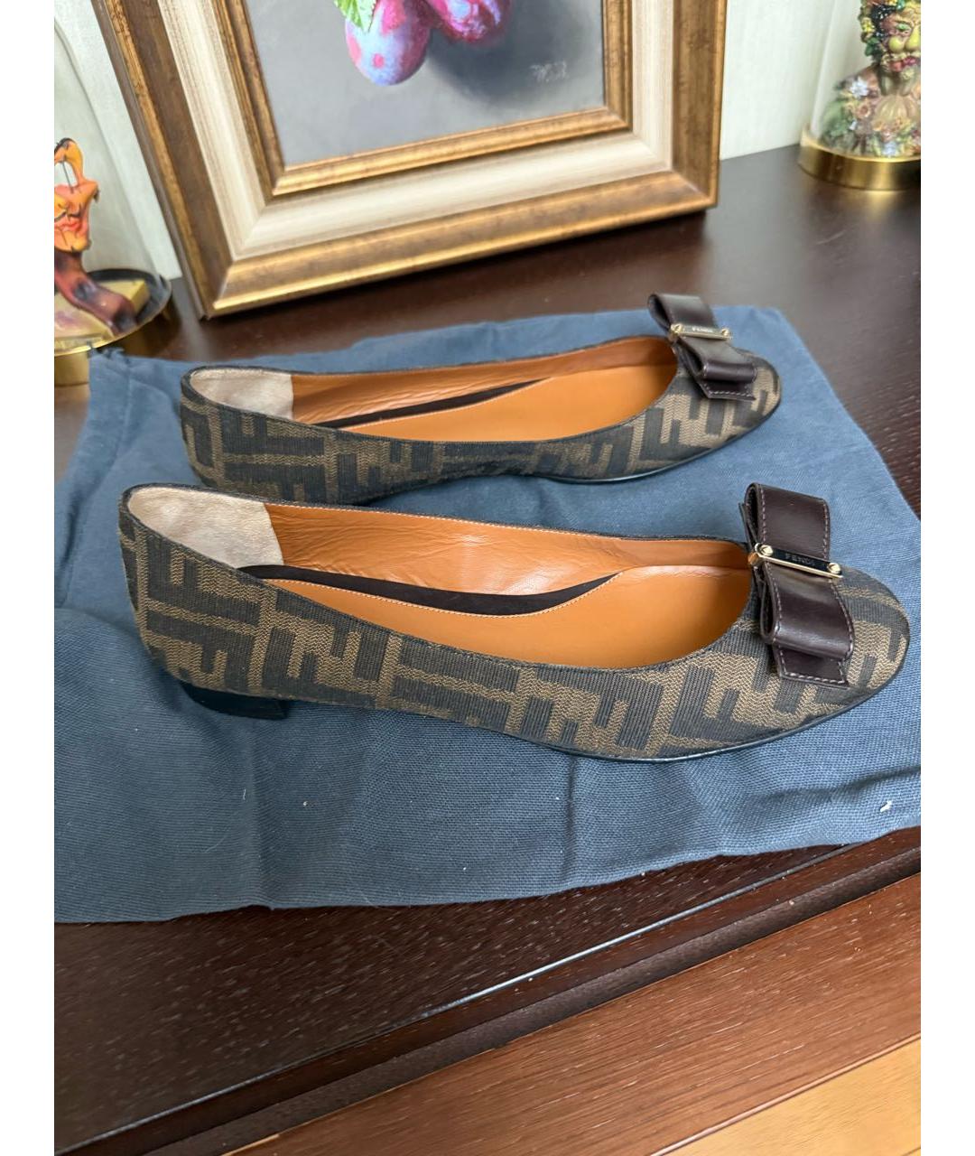 FENDI Коричневые балетки, фото 7
