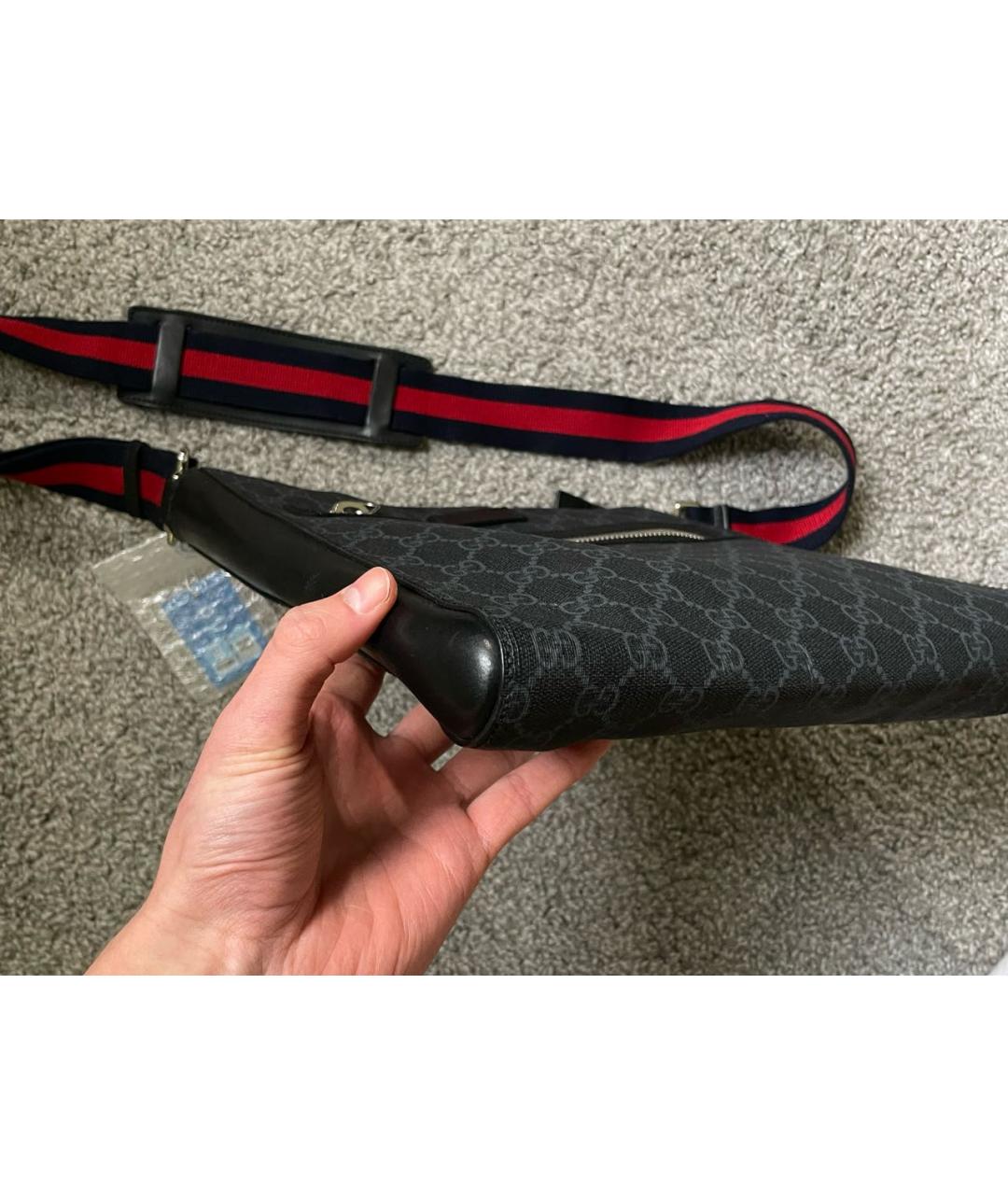 GUCCI Антрацитовая сумка на плечо, фото 5