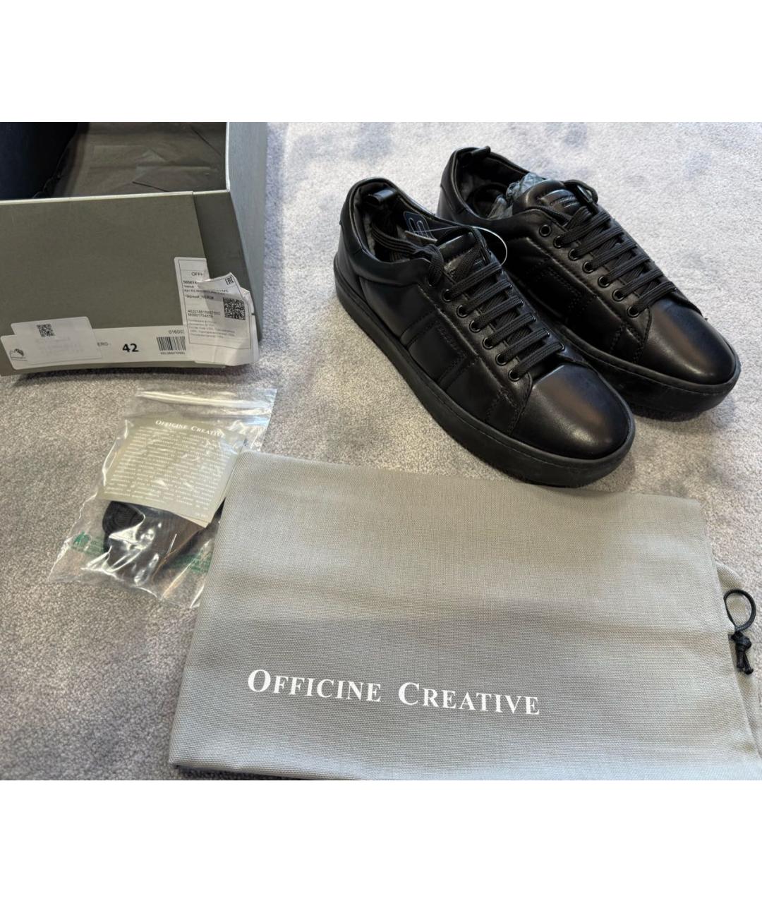 OFFICINE CREATIVE Черные кожаные высокие ботинки, фото 5