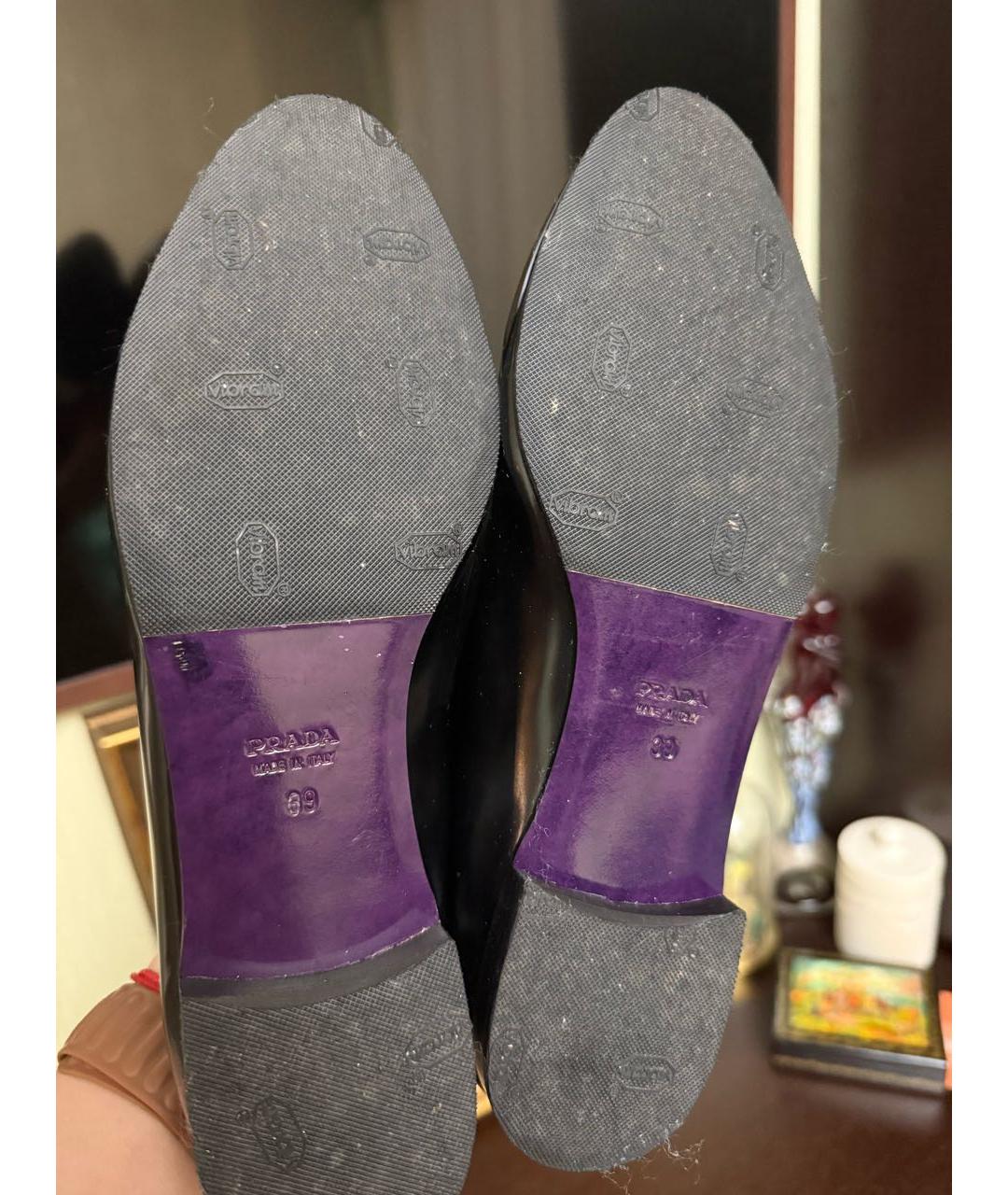 PRADA Черные кожаные лоферы, фото 7