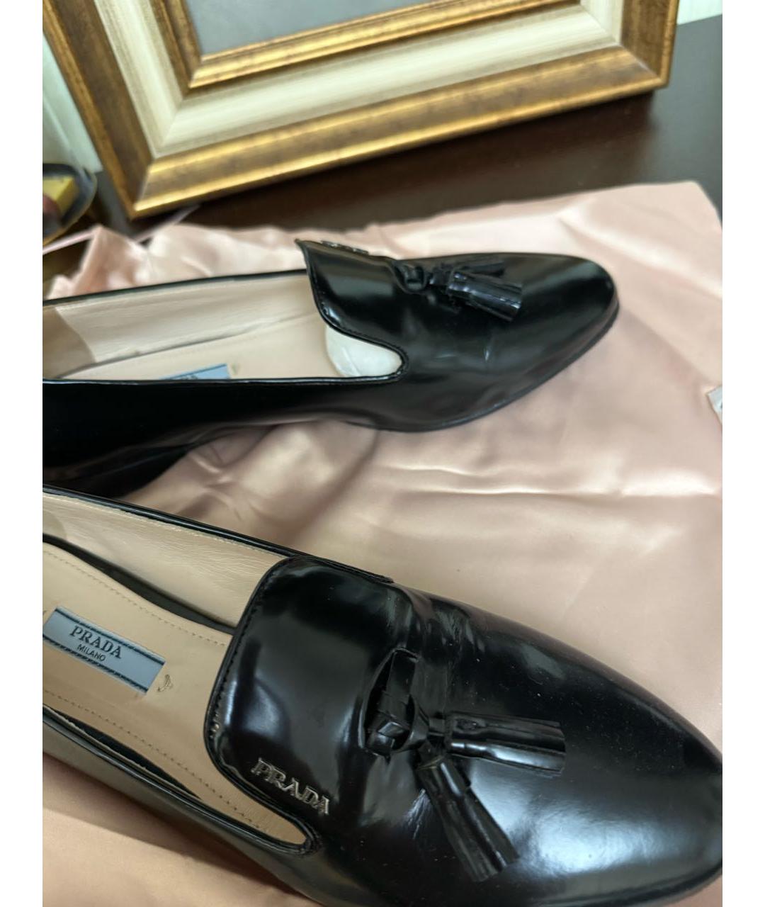 PRADA Черные кожаные лоферы, фото 5