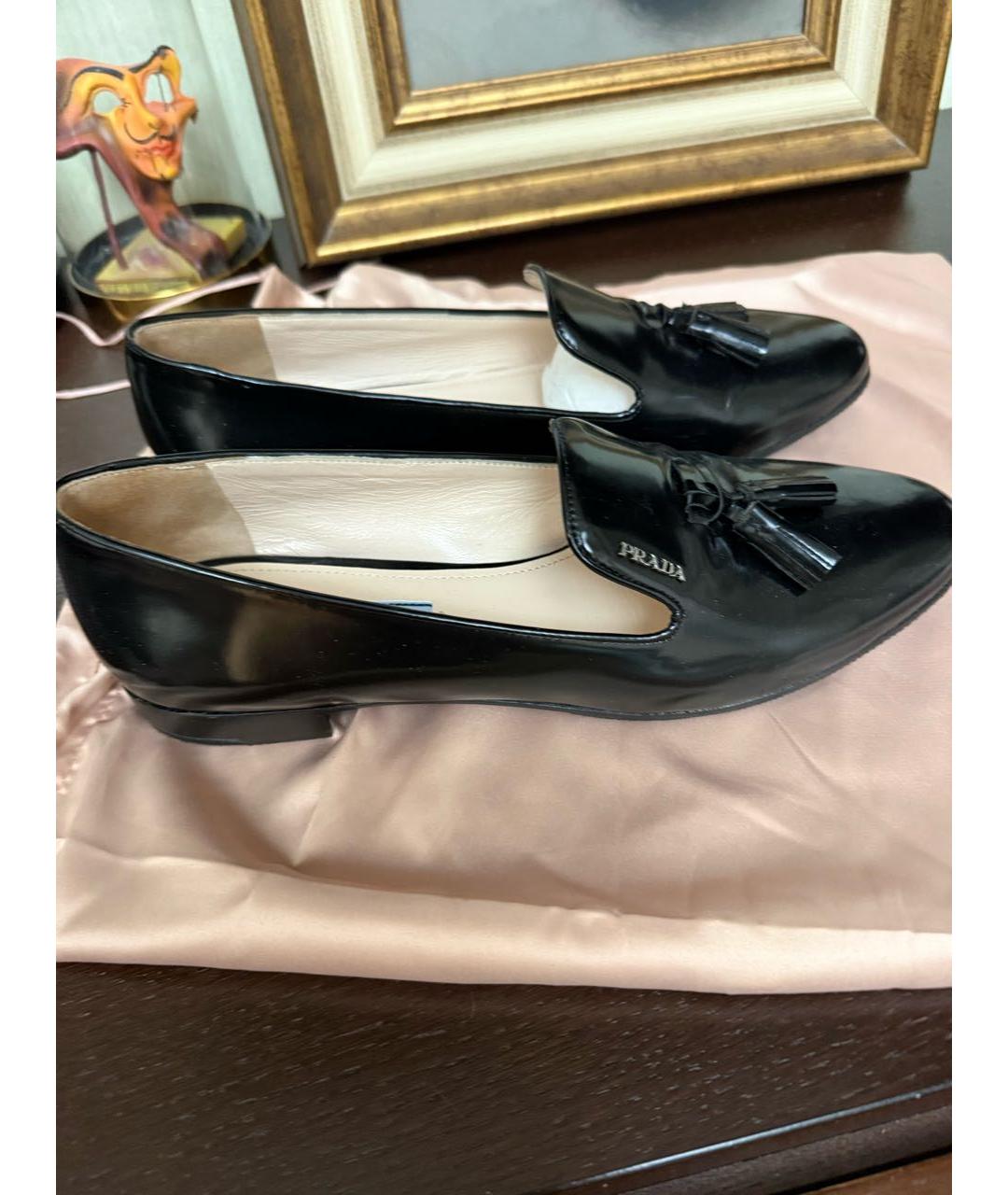 PRADA Черные кожаные лоферы, фото 2