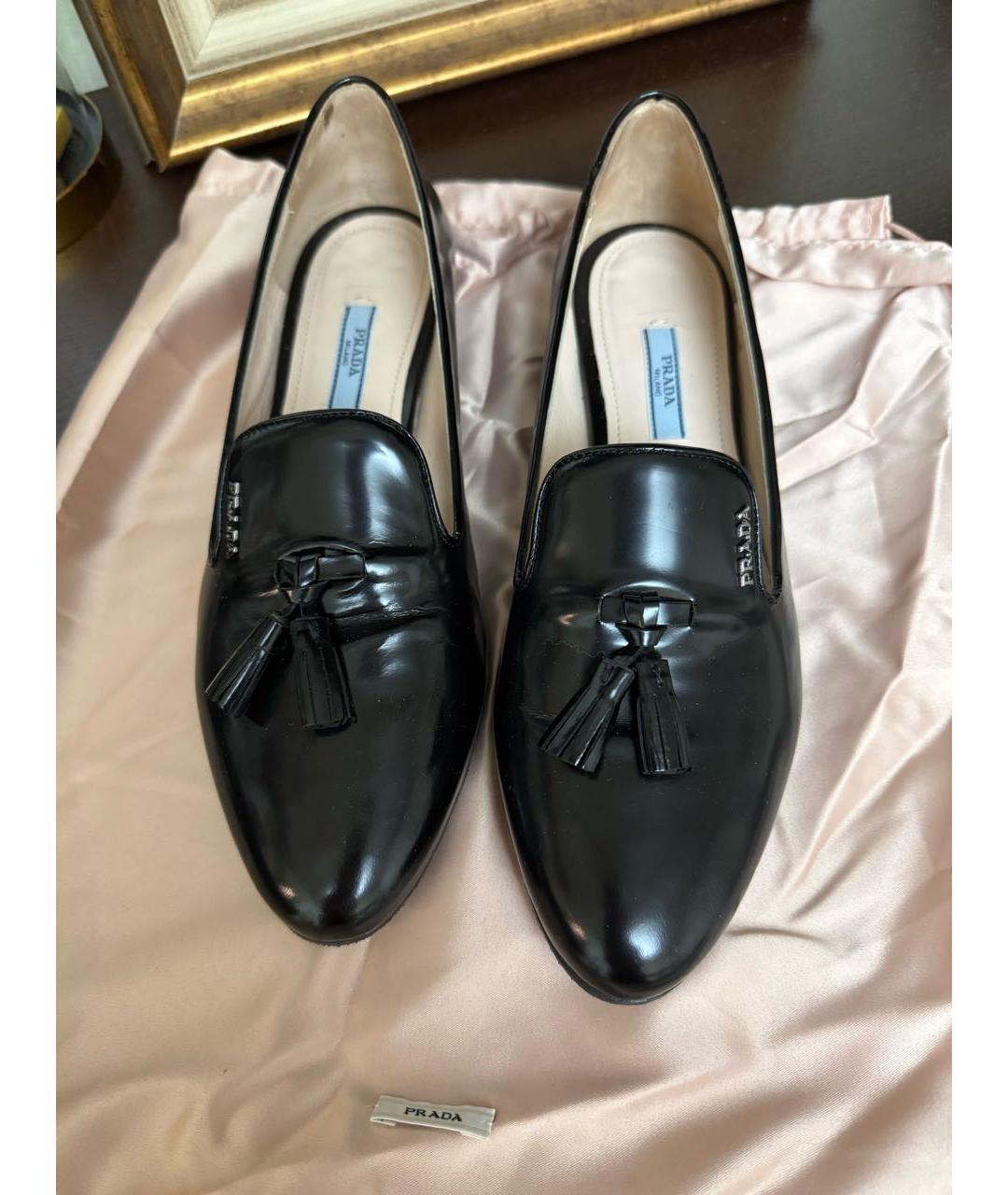 PRADA Черные кожаные лоферы, фото 3