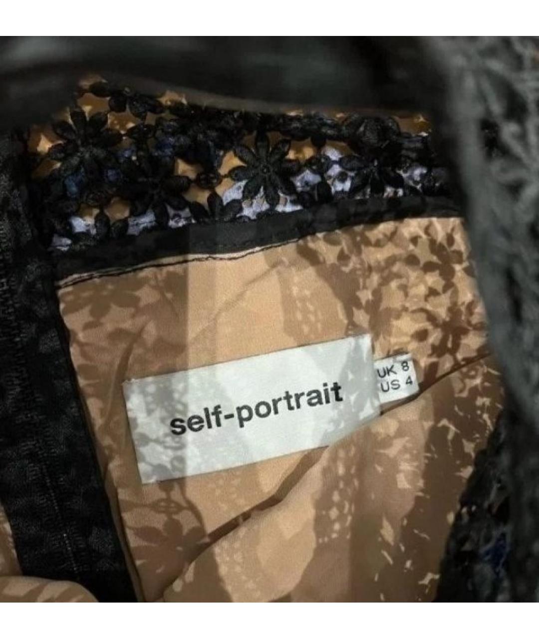 SELF-PORTRAIT Черное кружевное коктейльное платье, фото 6