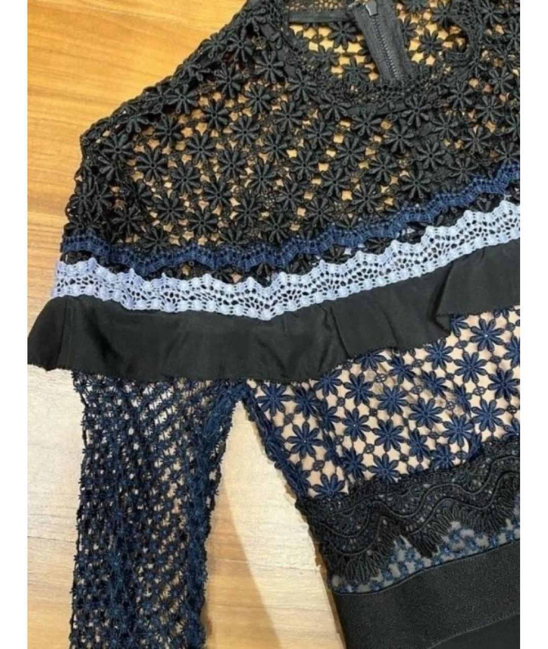 SELF-PORTRAIT Черное кружевное коктейльное платье, фото 5