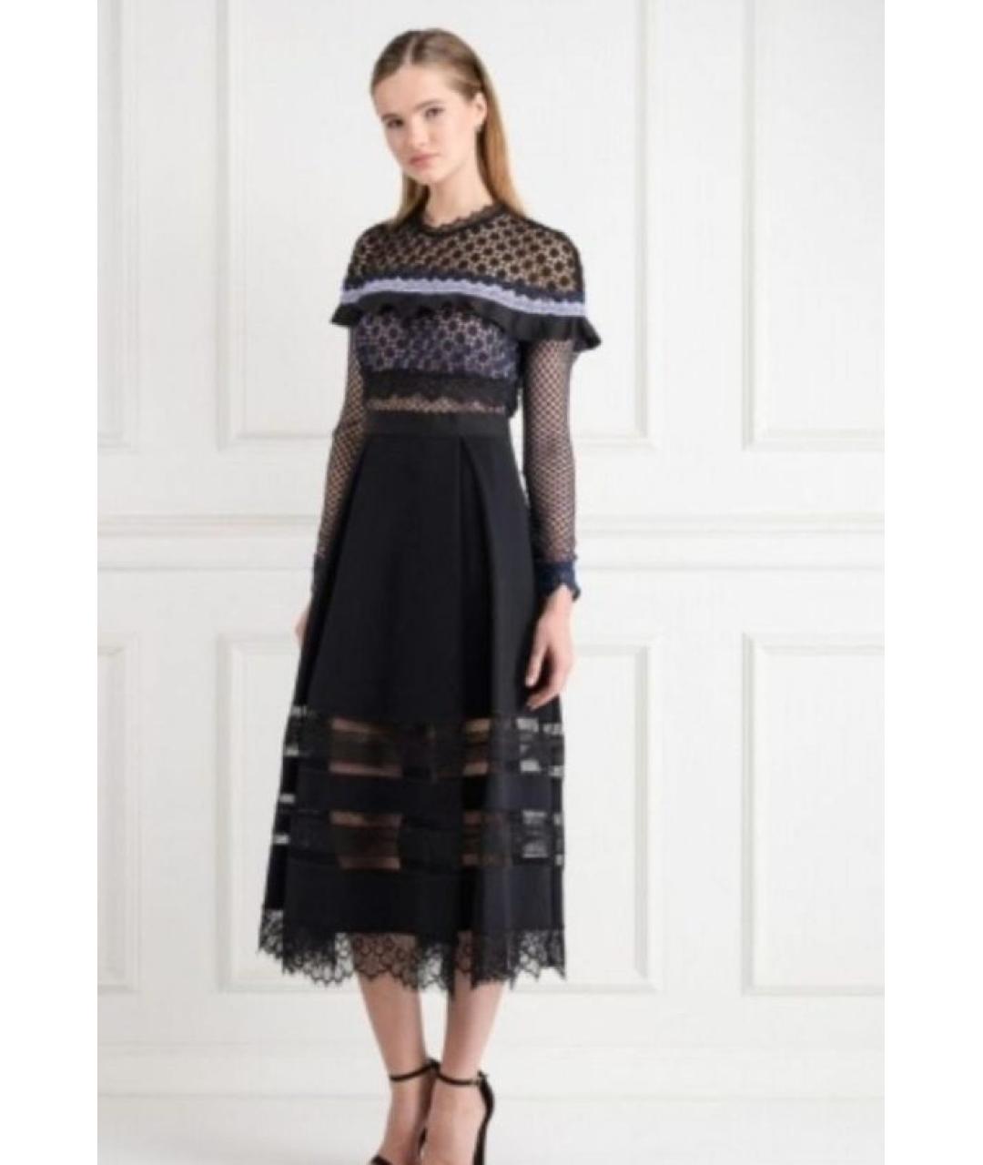 SELF-PORTRAIT Черное кружевное коктейльное платье, фото 2