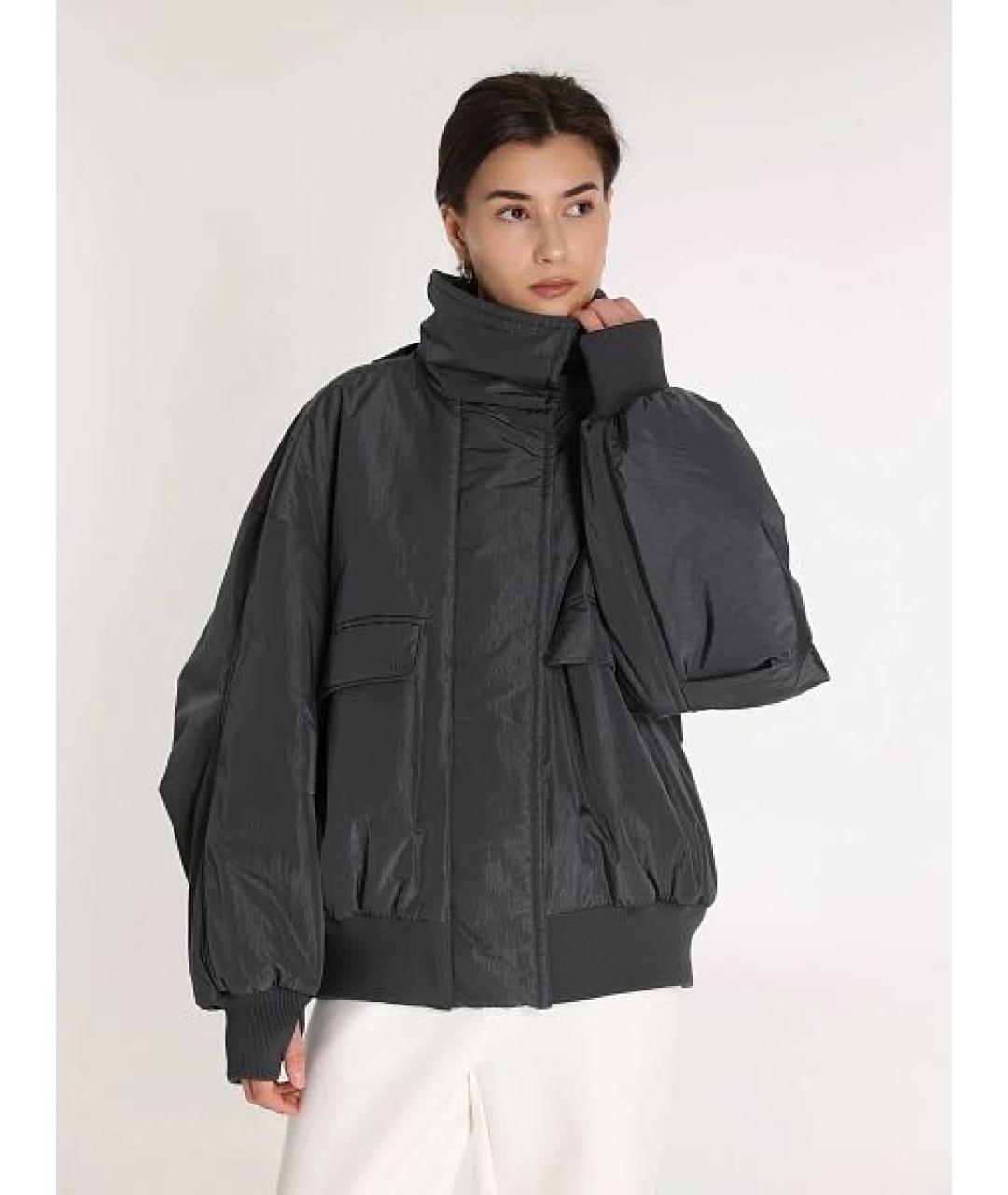 MAX MARA Антрацитовая полиамидовая куртка, фото 2