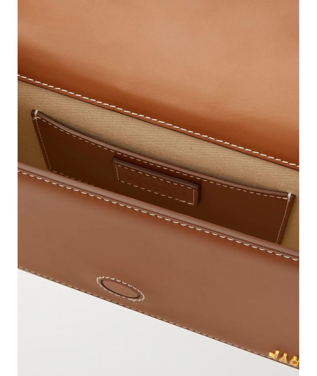 JACQUEMUS Коричневая кожаная сумка через плечо, фото 4