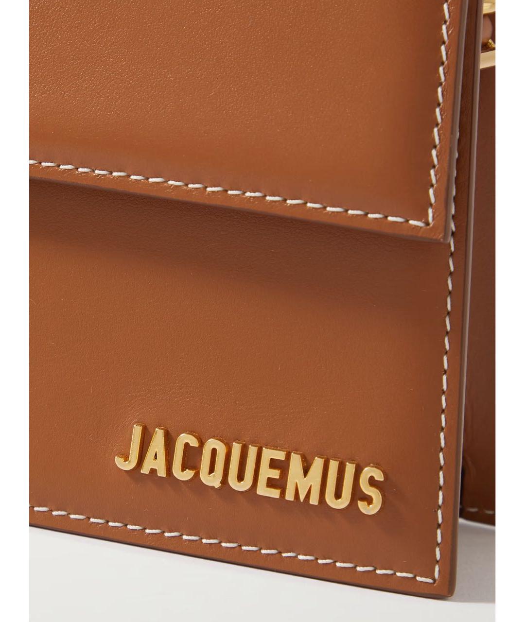 JACQUEMUS Коричневая кожаная сумка через плечо, фото 3