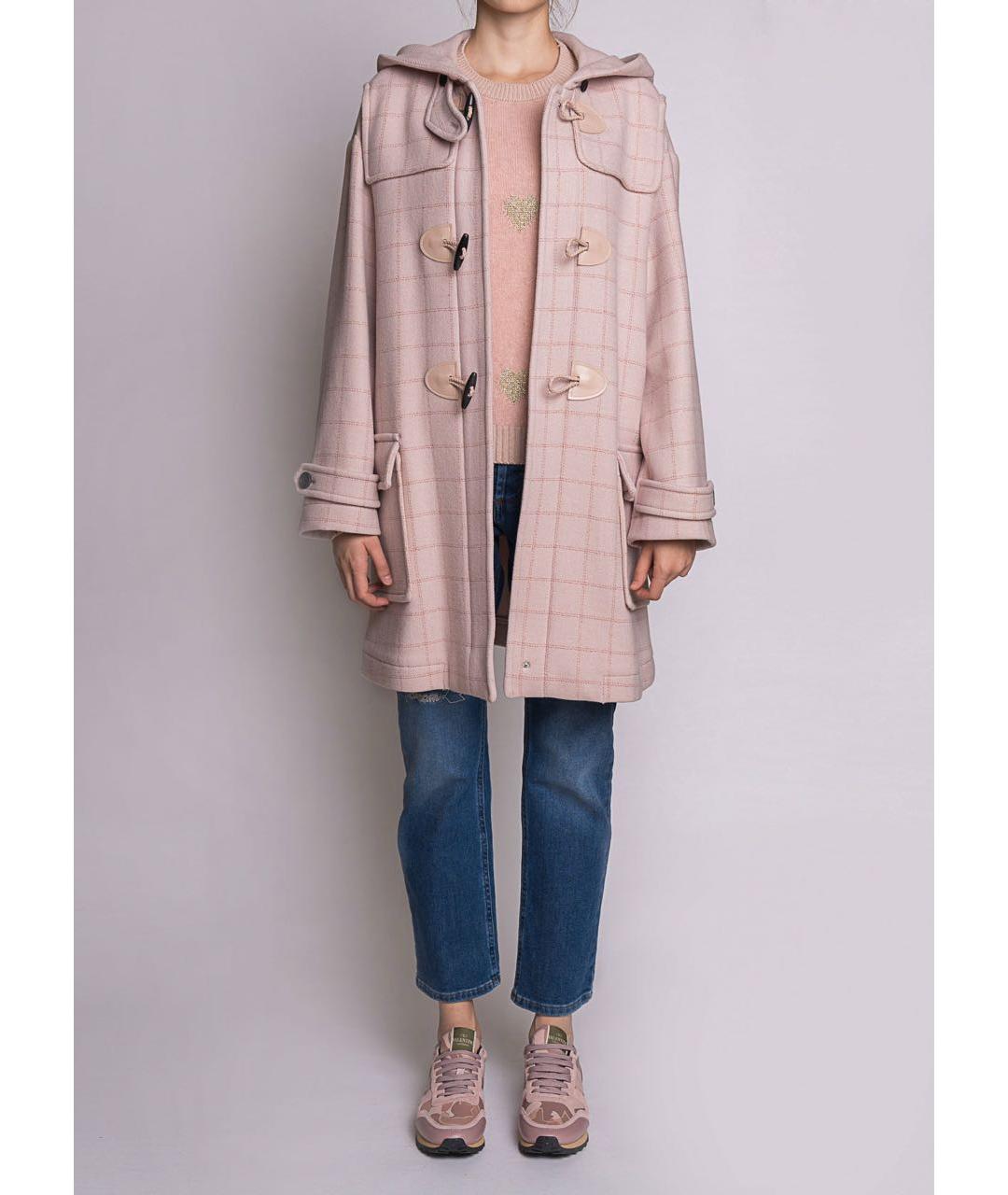 RED VALENTINO Розовое шерстяное пальто, фото 2