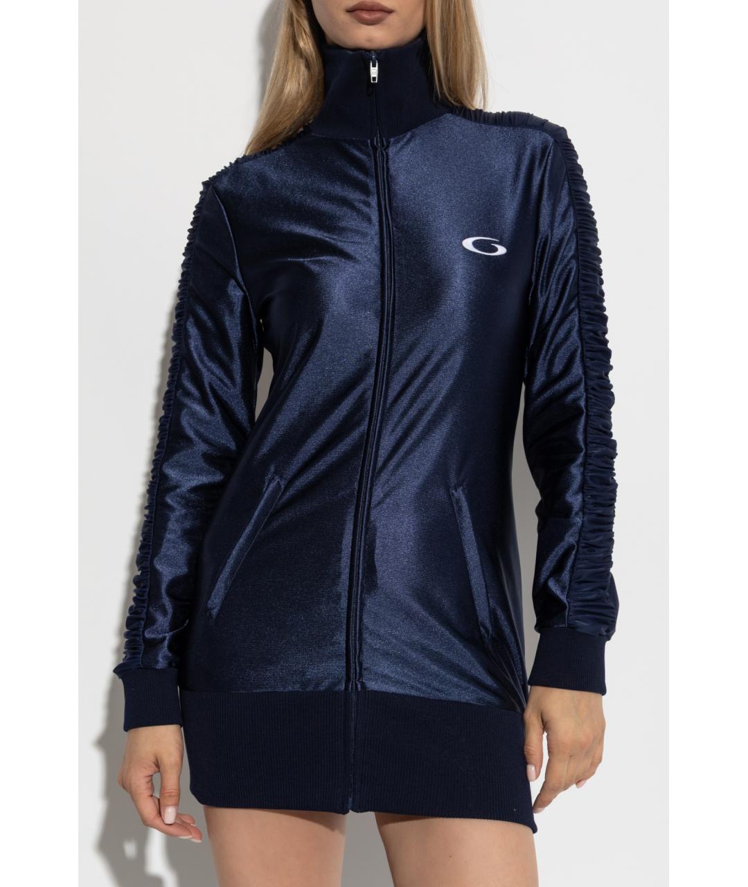 BALENCIAGA Темно-синее полиэстеровое повседневное платье, фото 3