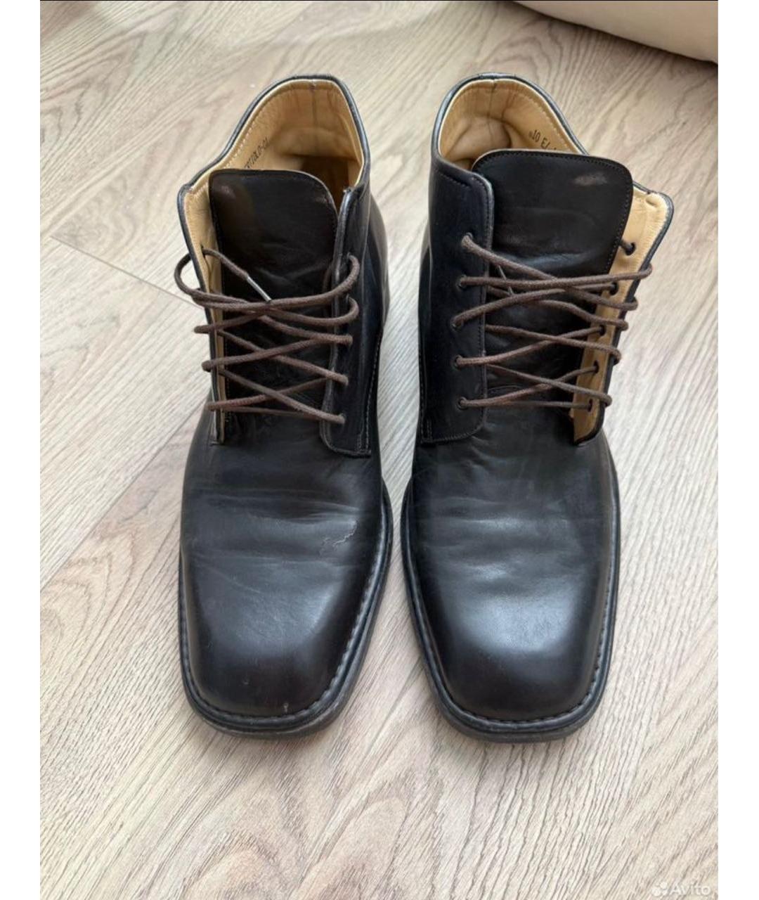 BALLY Коричневые кожаные высокие ботинки, фото 2