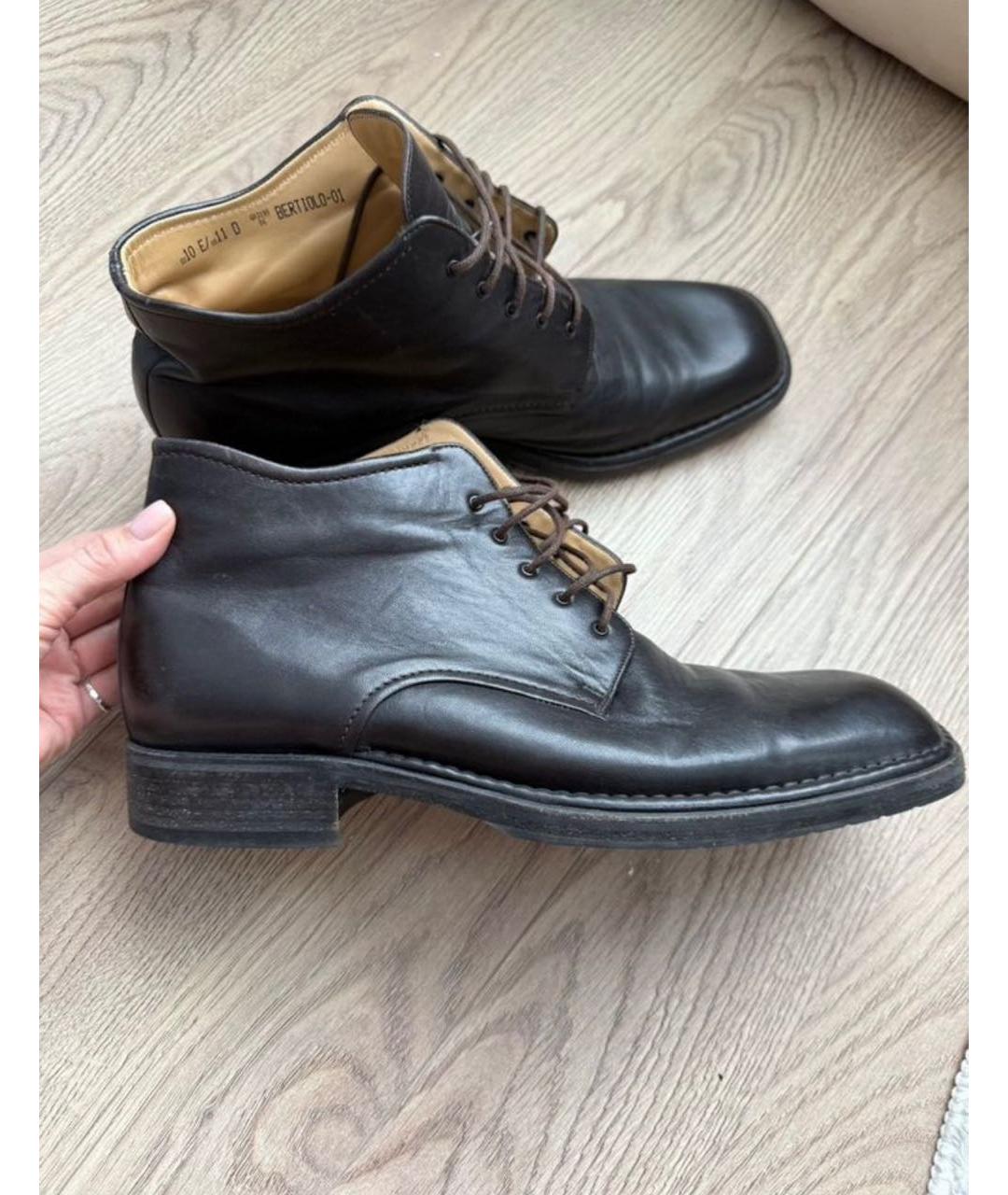 BALLY Коричневые кожаные высокие ботинки, фото 6