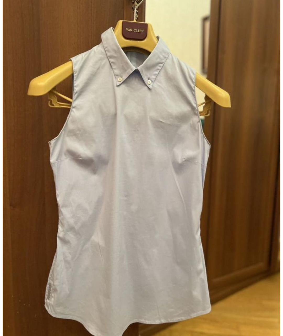 PRADA Голубая хлопковая блузы, фото 6