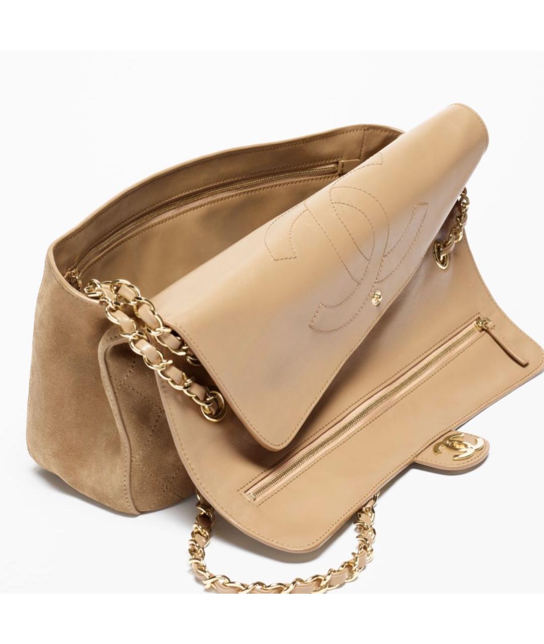 CHANEL Бежевая замшевая сумка через плечо, фото 2