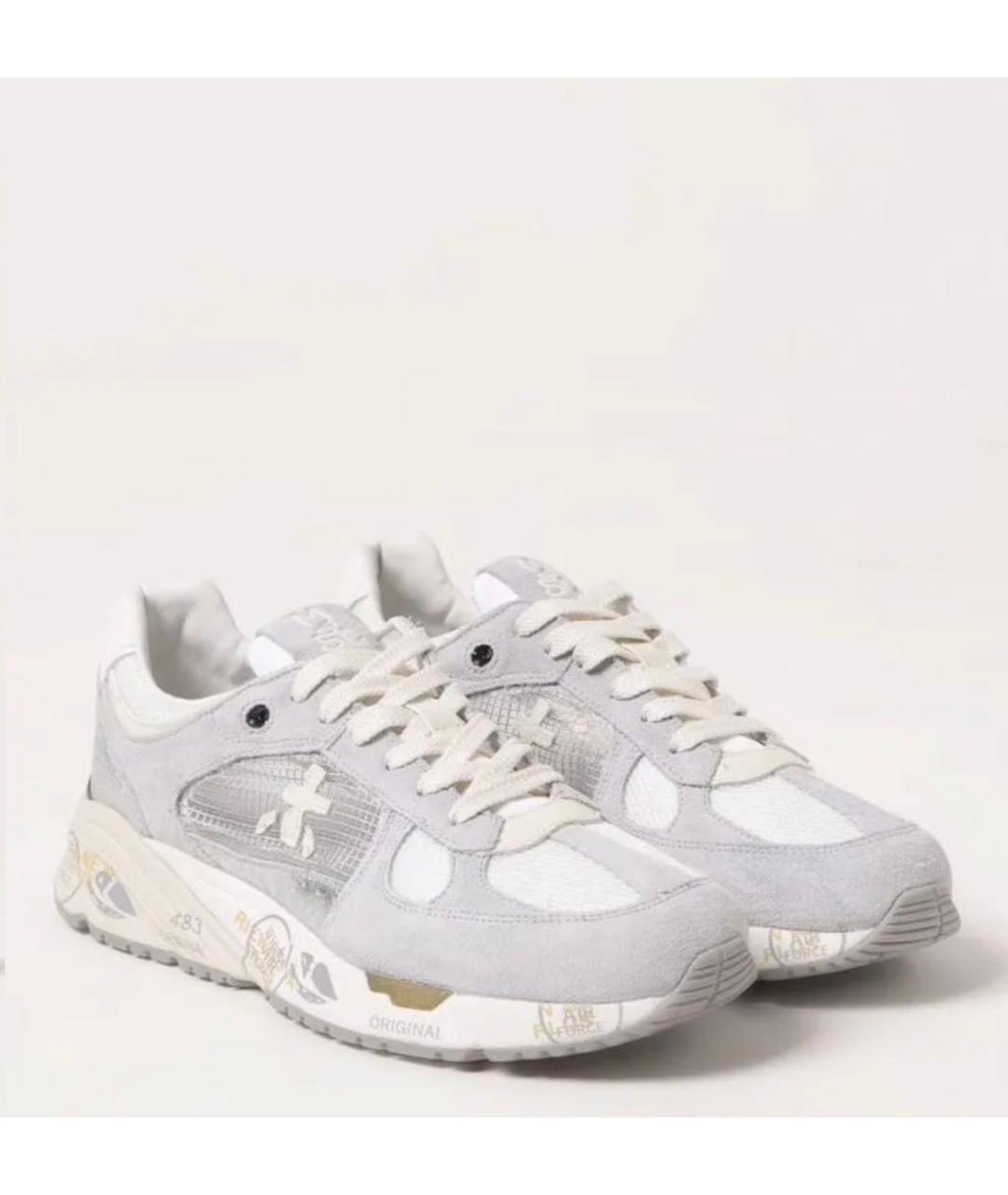 PREMIATA Серые кожаные кроссовки, фото 3