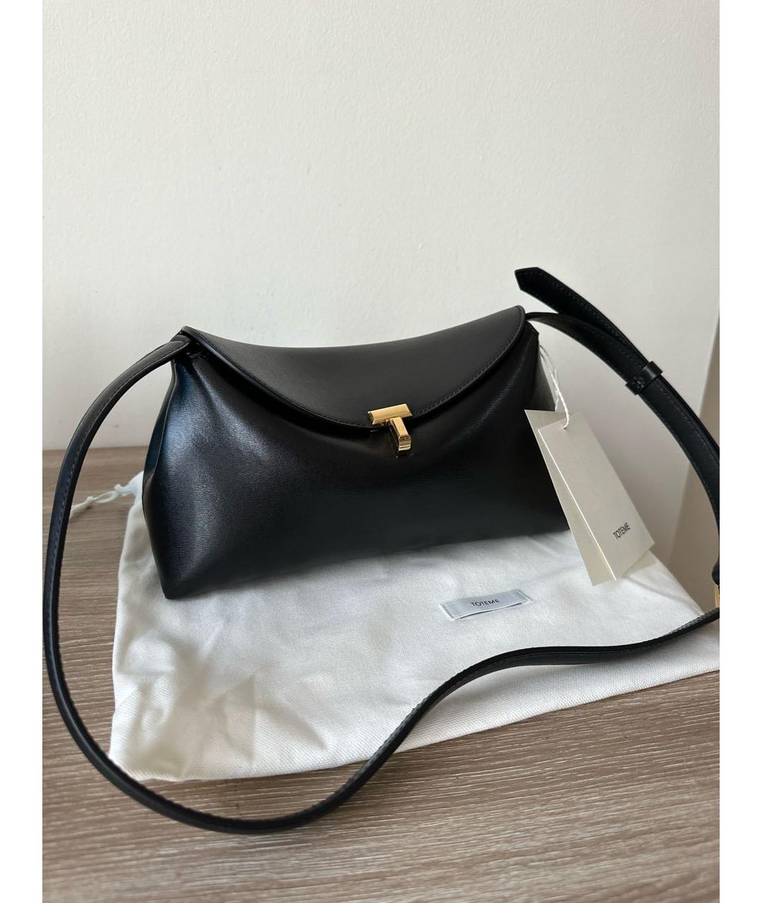 TOTEME Черная кожаная сумка через плечо, фото 2