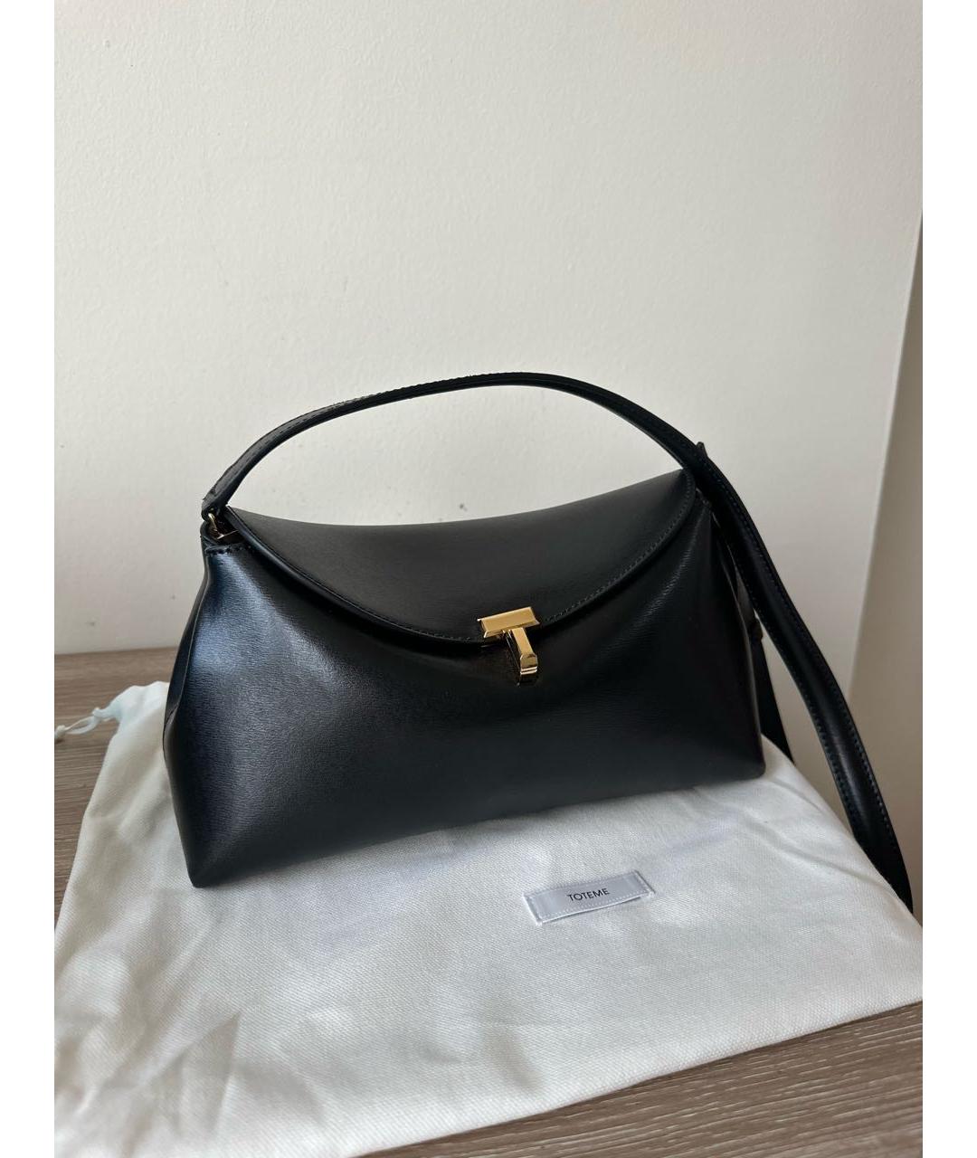 TOTEME Черная кожаная сумка через плечо, фото 5