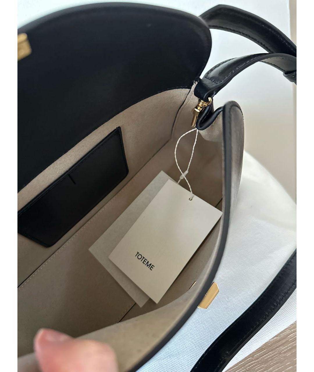 TOTEME Черная кожаная сумка через плечо, фото 8