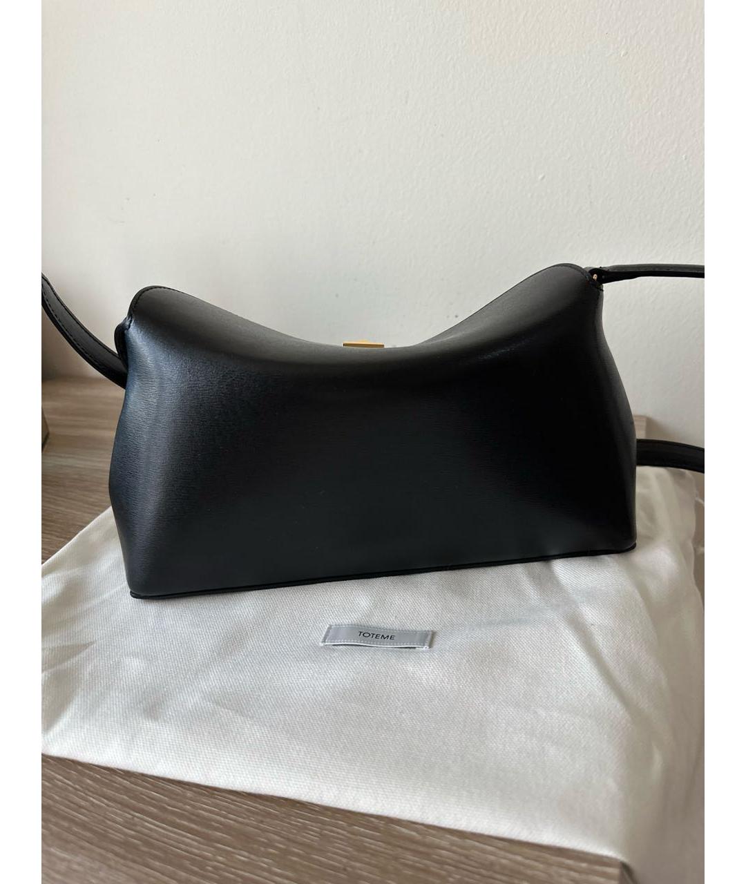 TOTEME Черная кожаная сумка через плечо, фото 3