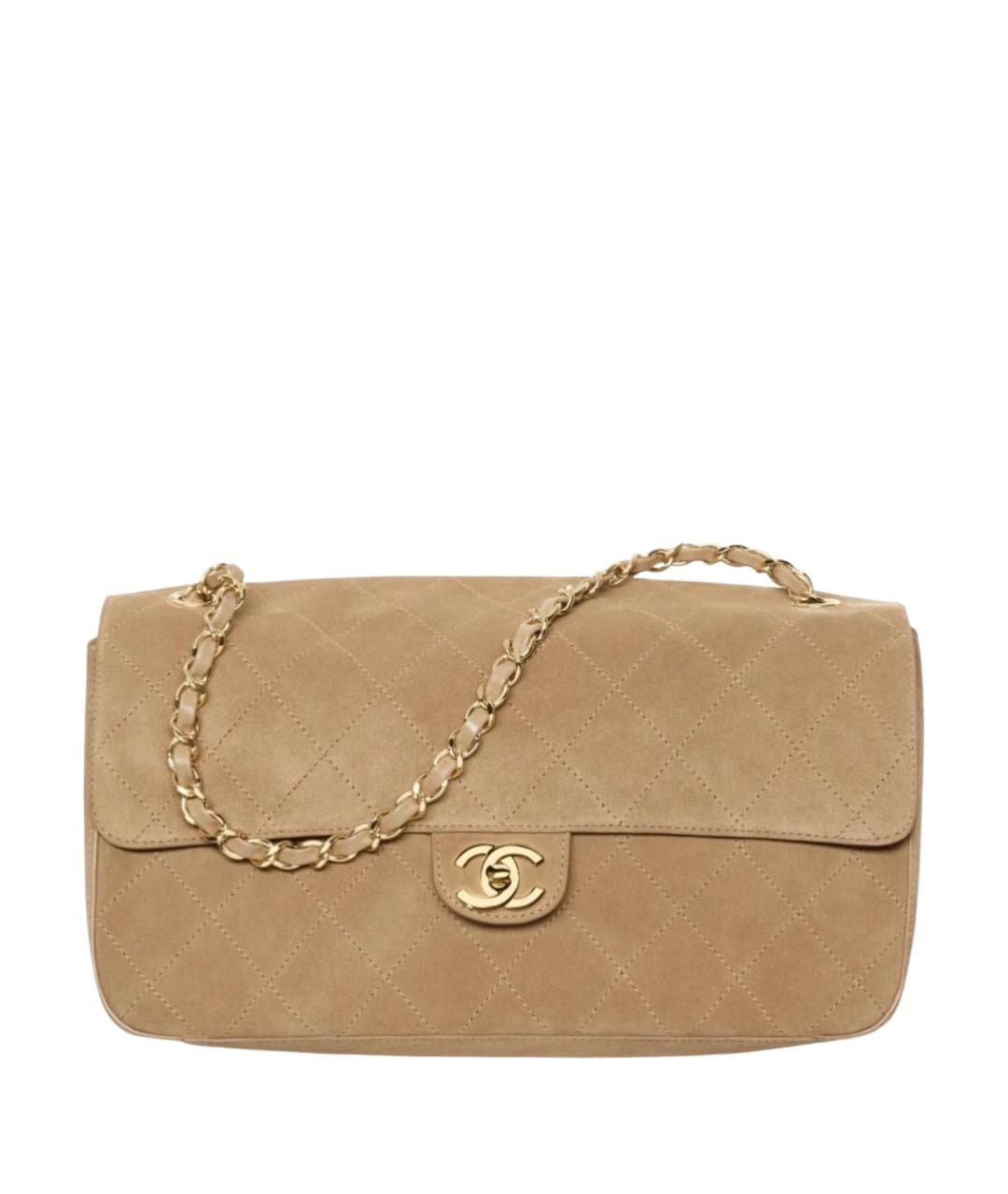 CHANEL Бежевая замшевая сумка через плечо, фото 1