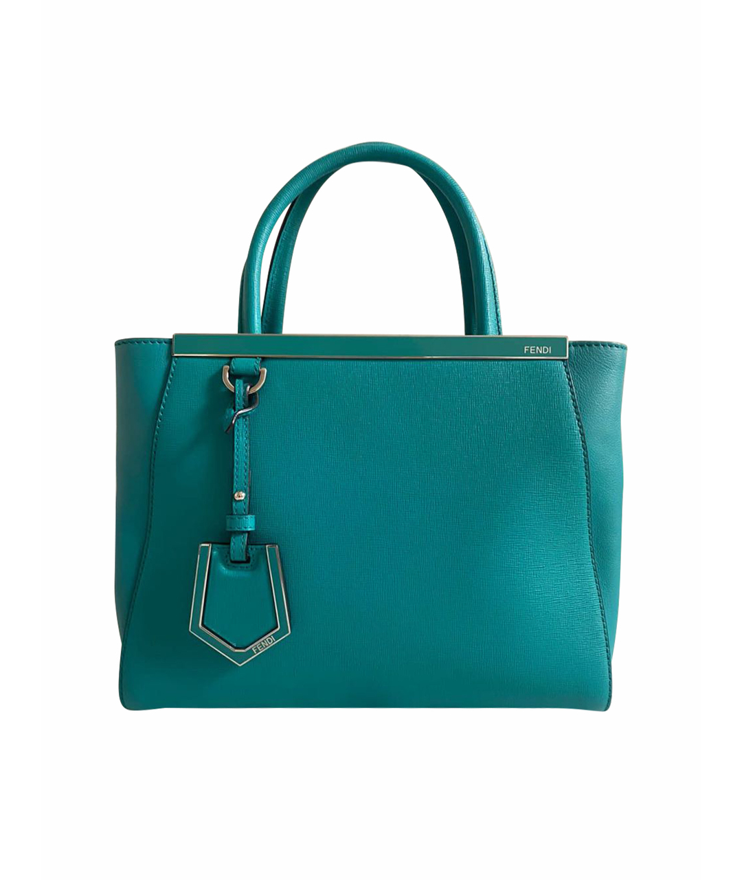 FENDI Бирюзовая кожаная сумка тоут, фото 1