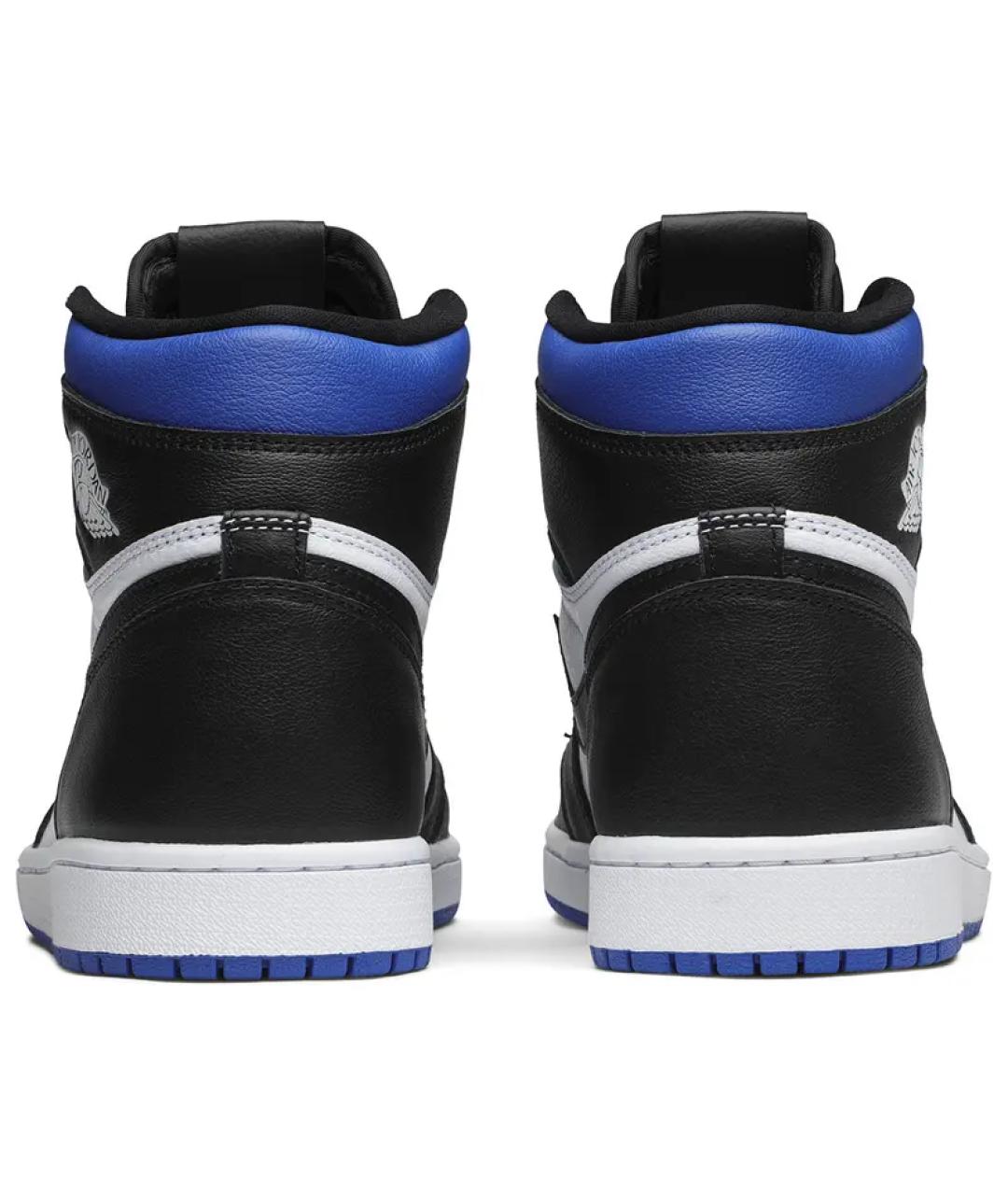 JORDAN Черные кожаные высокие кроссовки / кеды, фото 4