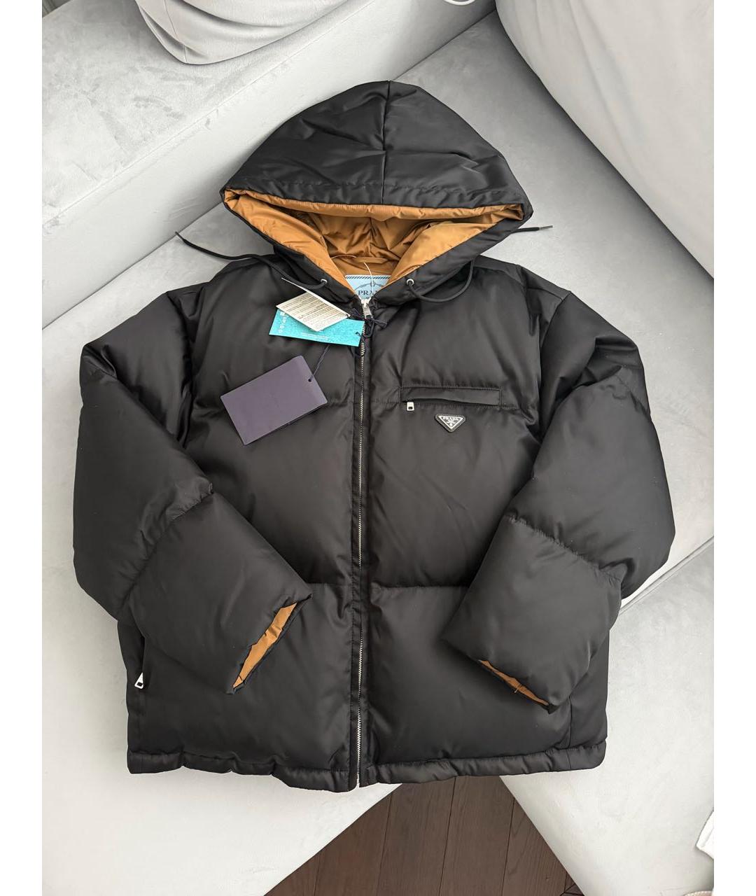 PRADA Черный полиамидовый пуховик, фото 4