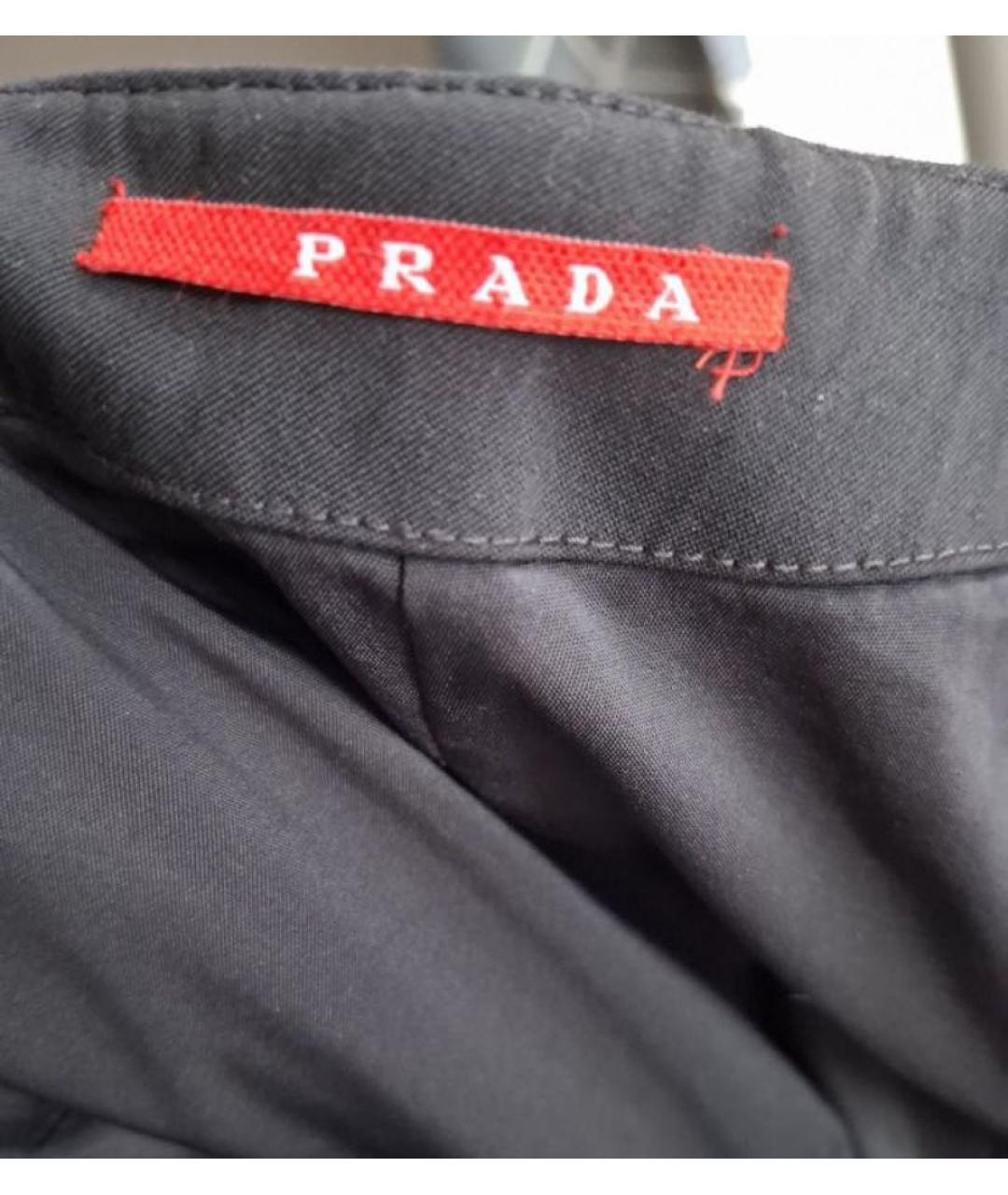 PRADA Черная шерстяная юбка миди, фото 7