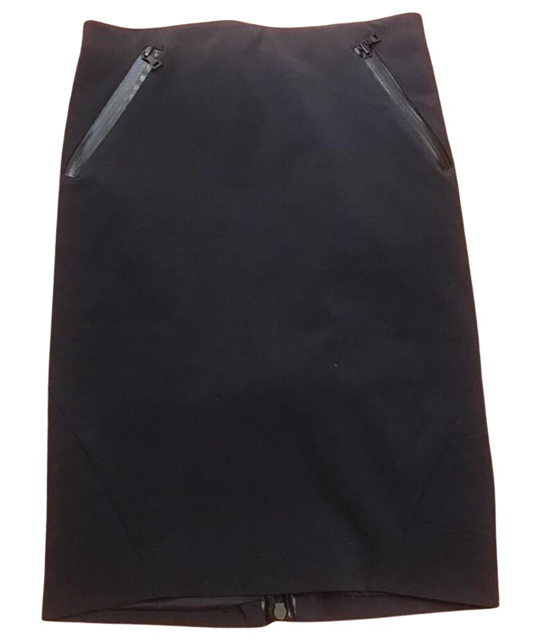 PRADA Черная шерстяная юбка миди, фото 1