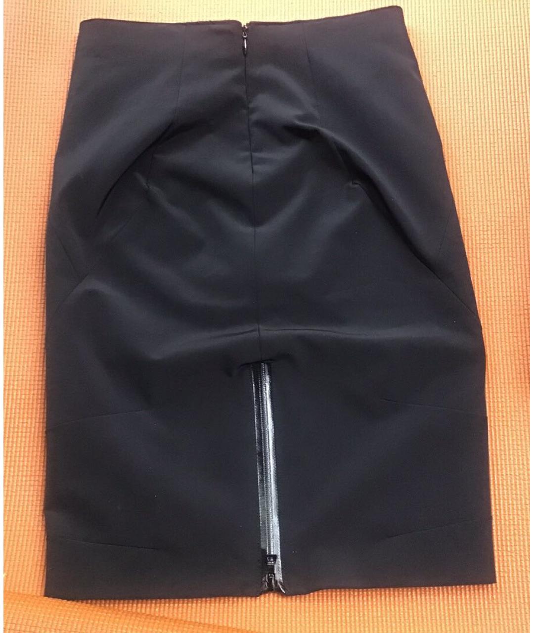 PRADA Черная шерстяная юбка миди, фото 2