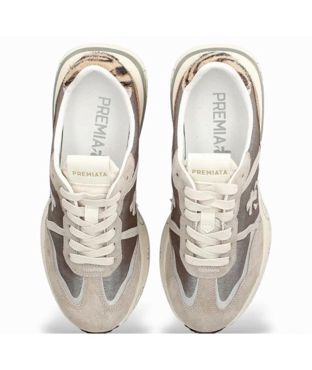 PREMIATA Бежевые кожаные кроссовки, фото 2