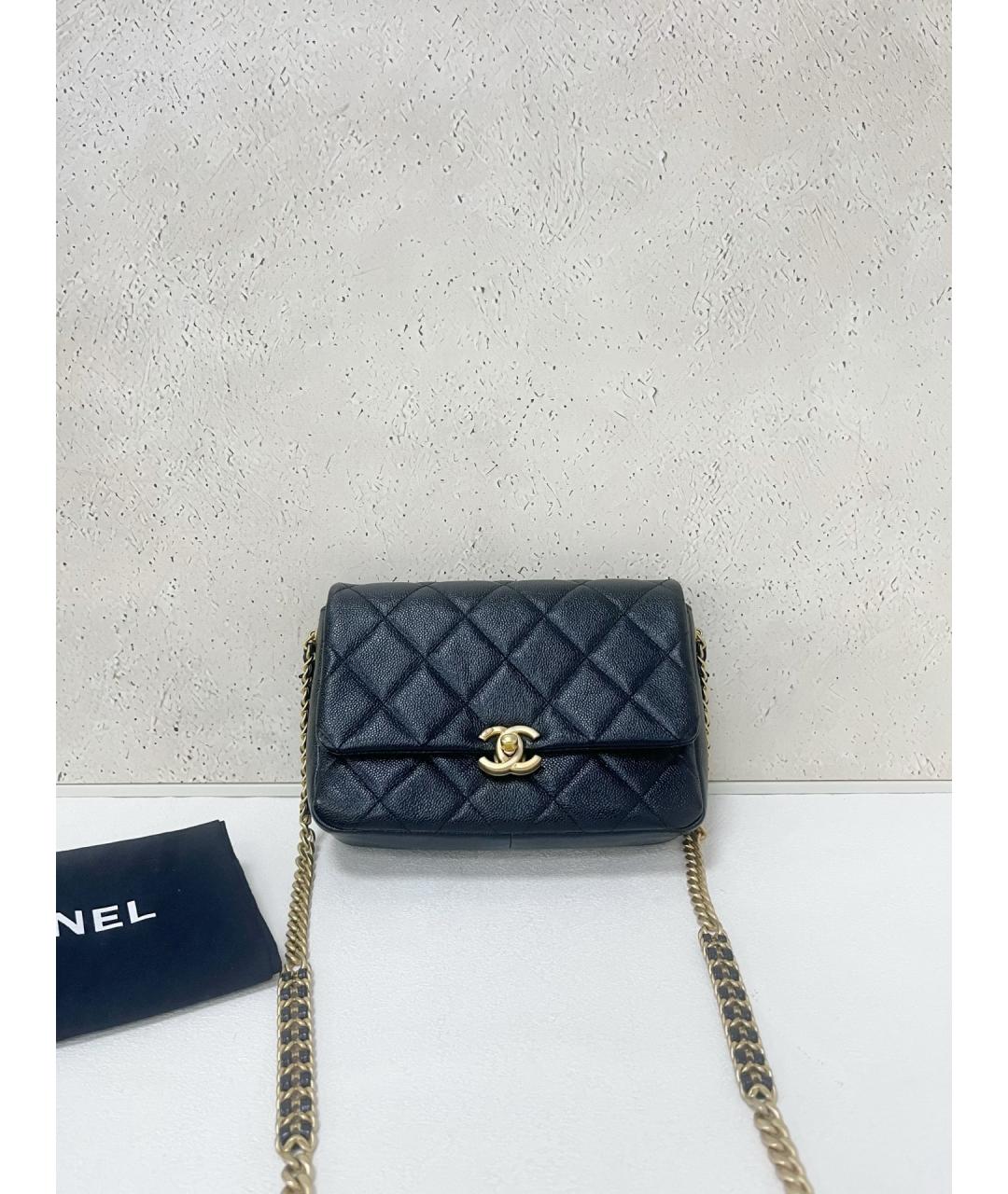 CHANEL Черная кожаная сумка через плечо, фото 7