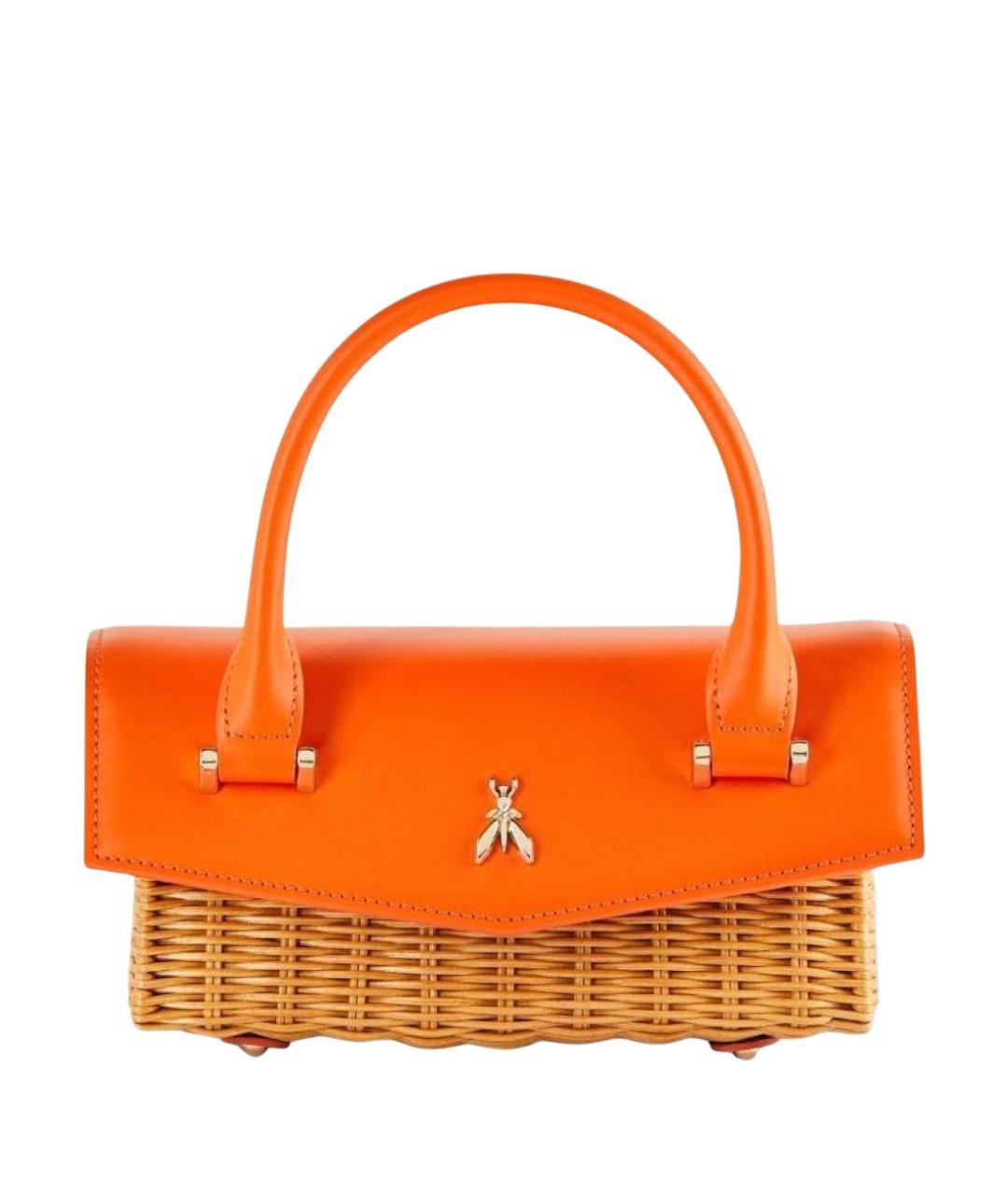 PATRIZIA PEPE Оранжевая пелетеная сумка с короткими ручками, фото 1