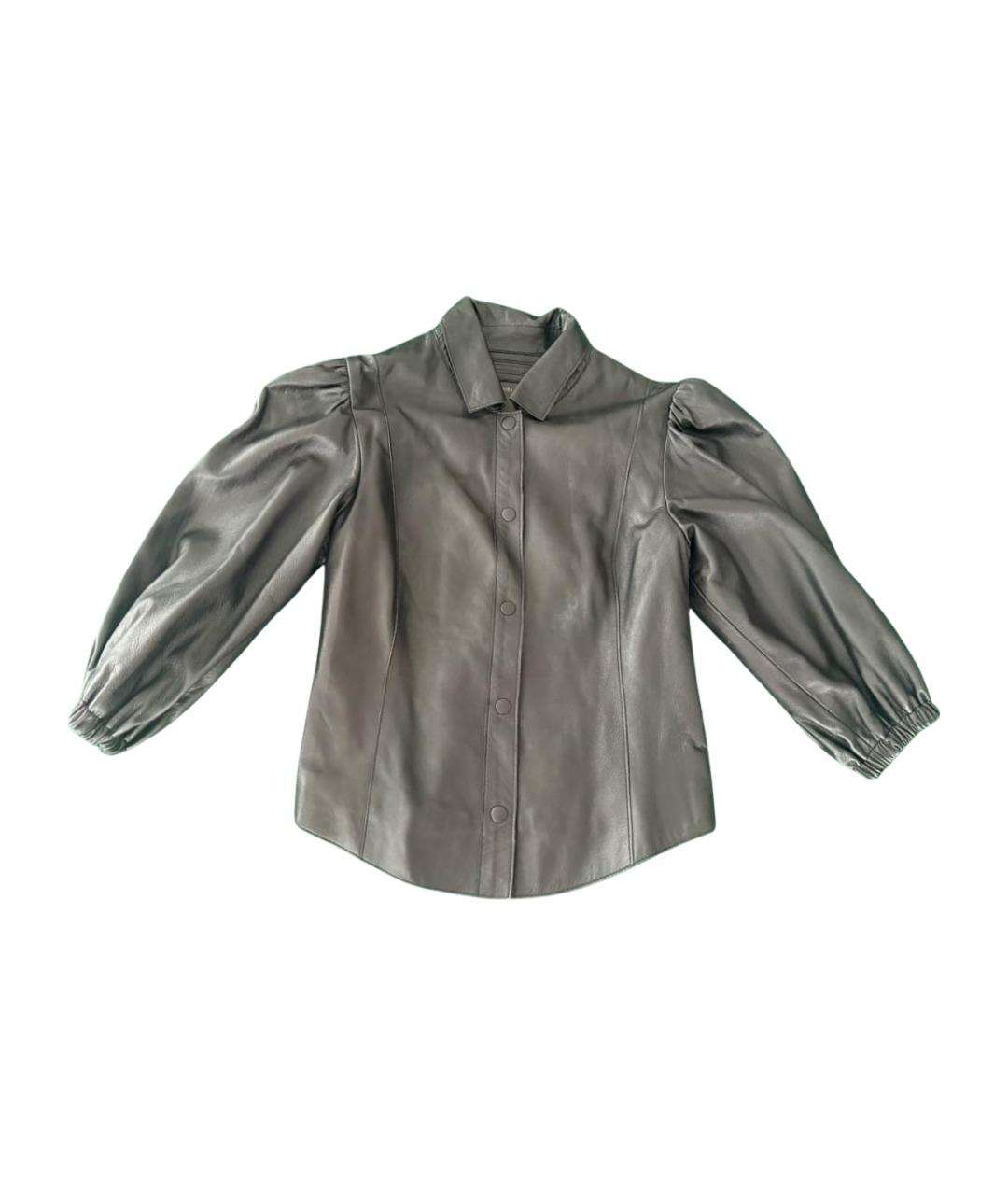 MUUBAA Черная кожаная рубашка, фото 1