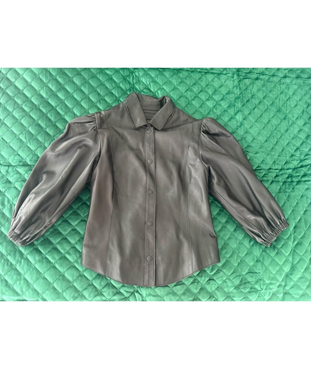 MUUBAA Черная кожаная рубашка, фото 3