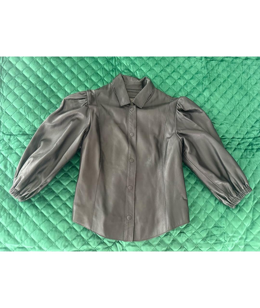 MUUBAA Черная кожаная рубашка, фото 5